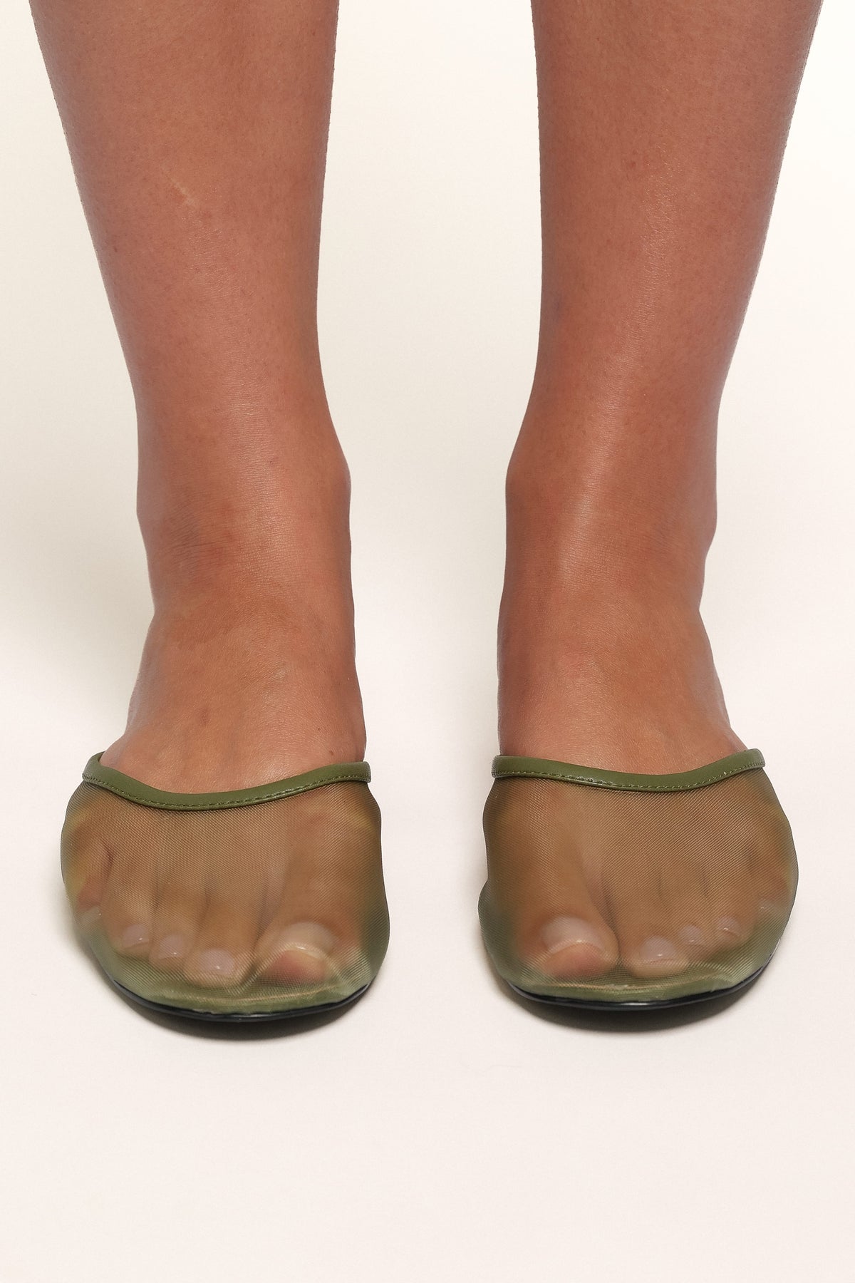 SHOES Gabrielle Mesh Flat - Olive Green