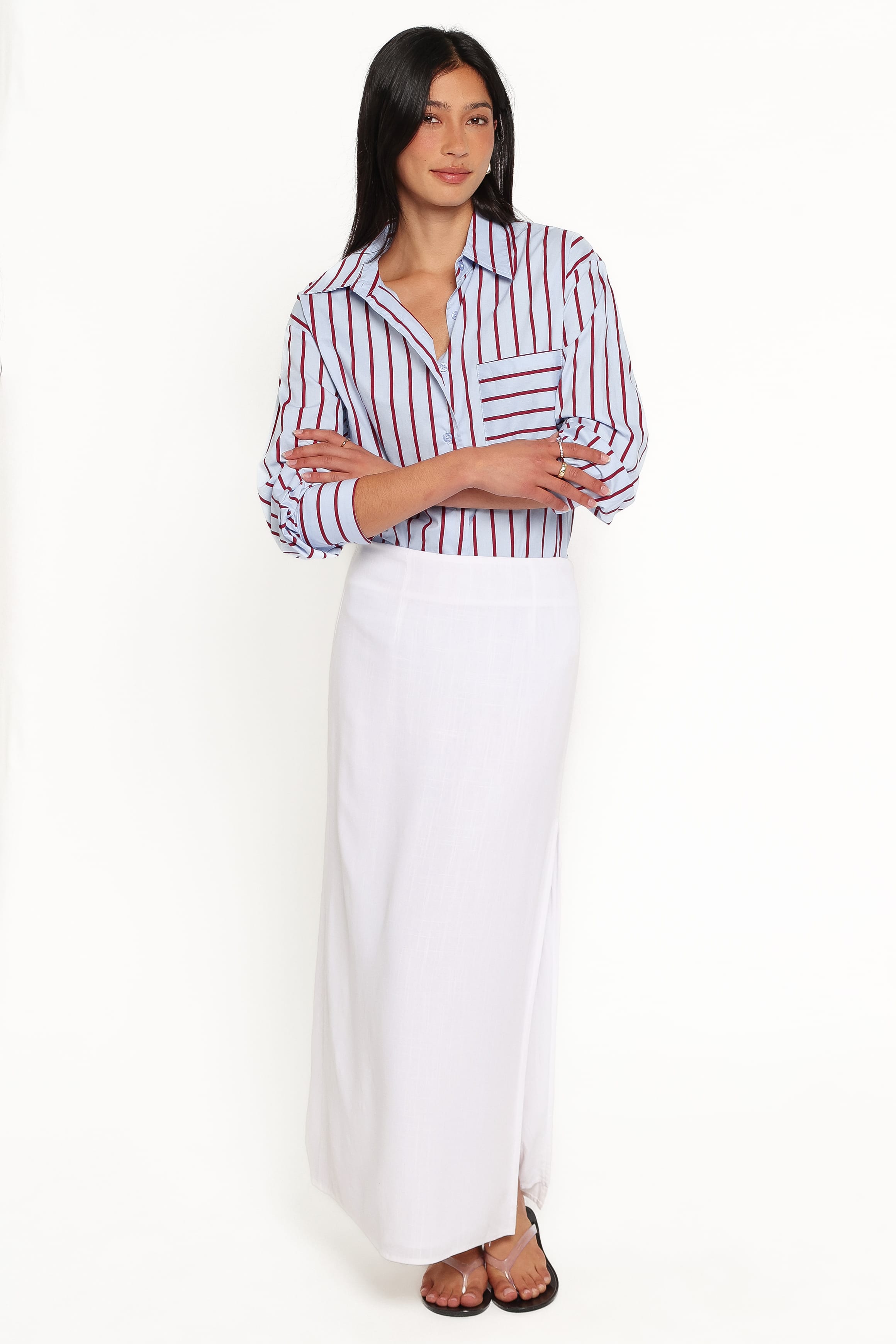 TOPS Adam Stripe Shirt - Blue Stripe