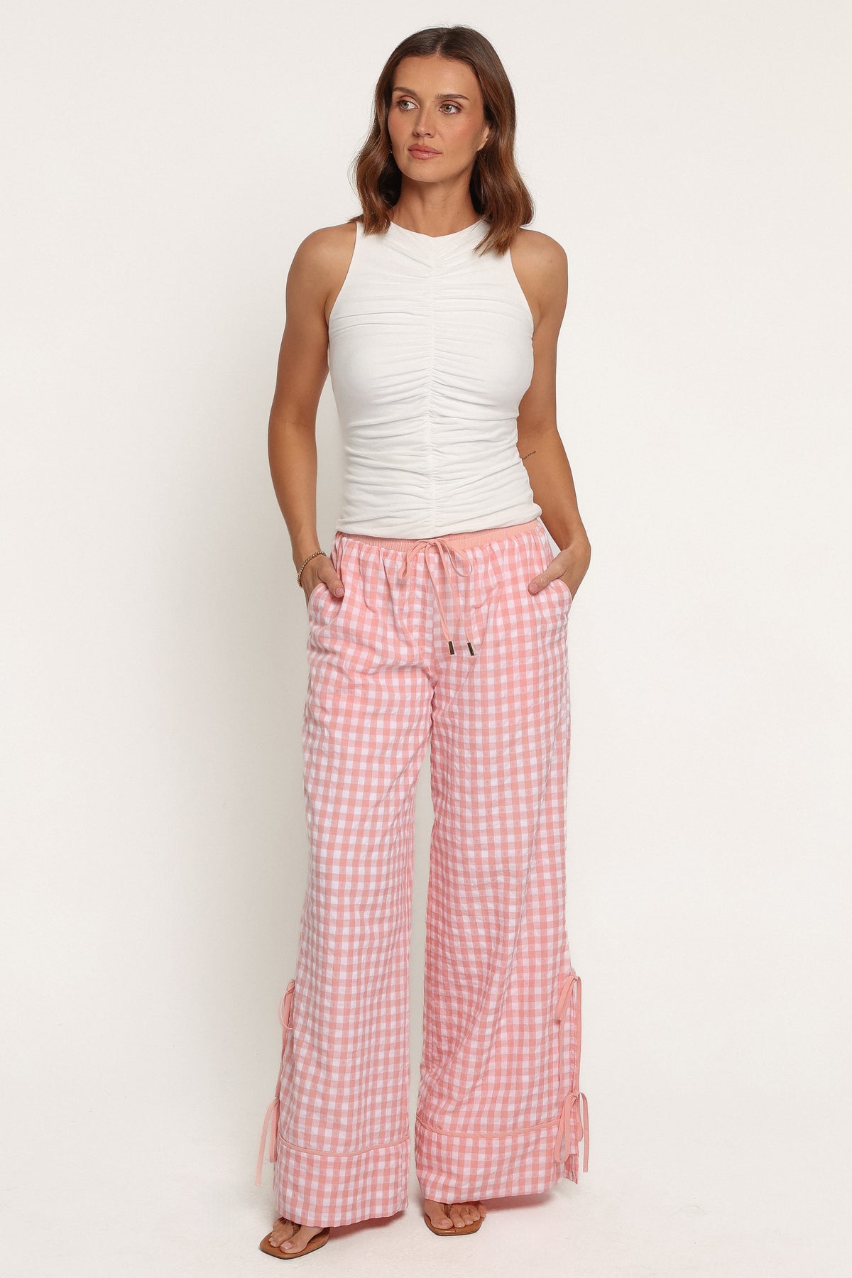 TOPS Aryana Ruched Knit Top - White