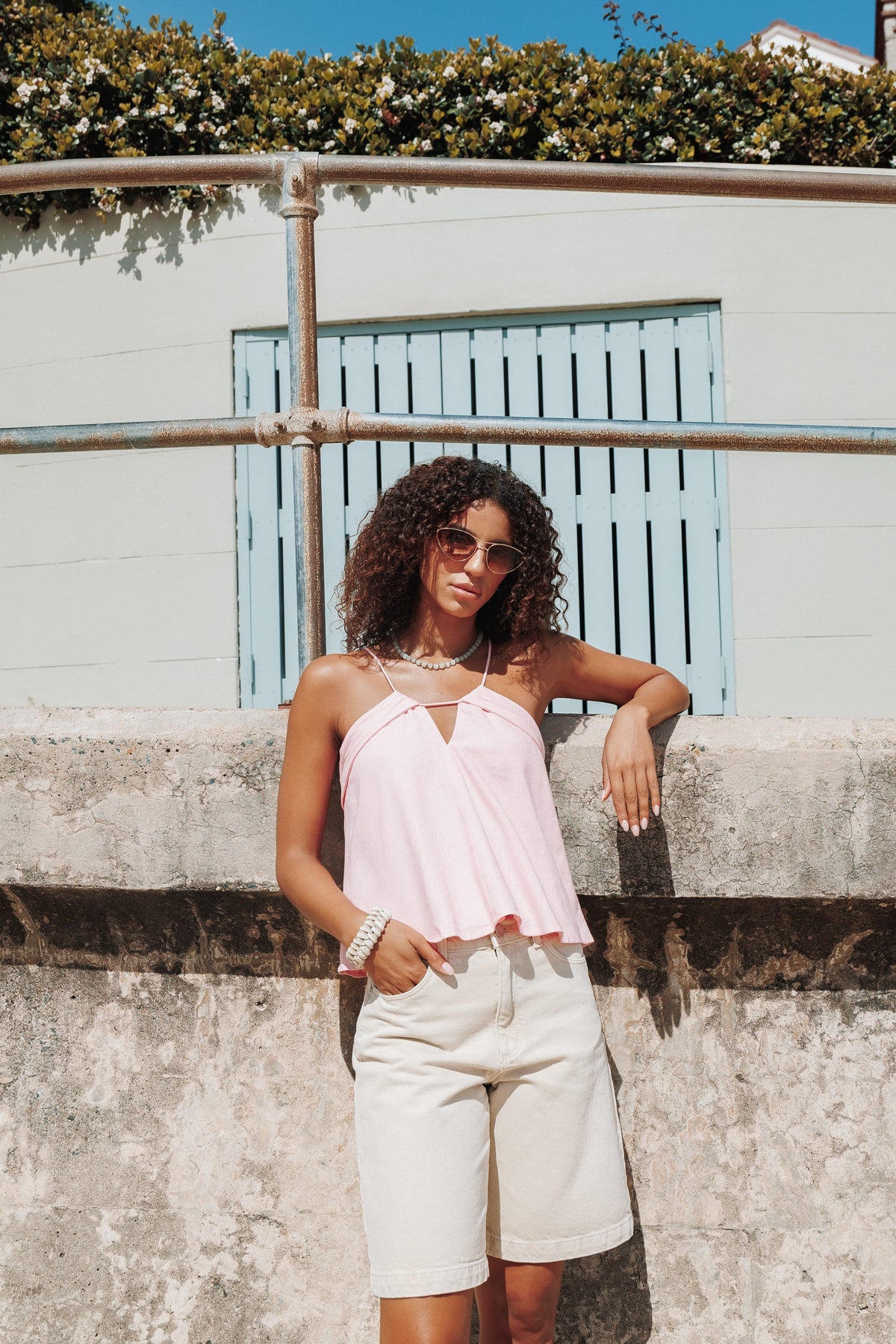 TOPS Becky Tie Back Top - Candy Pink