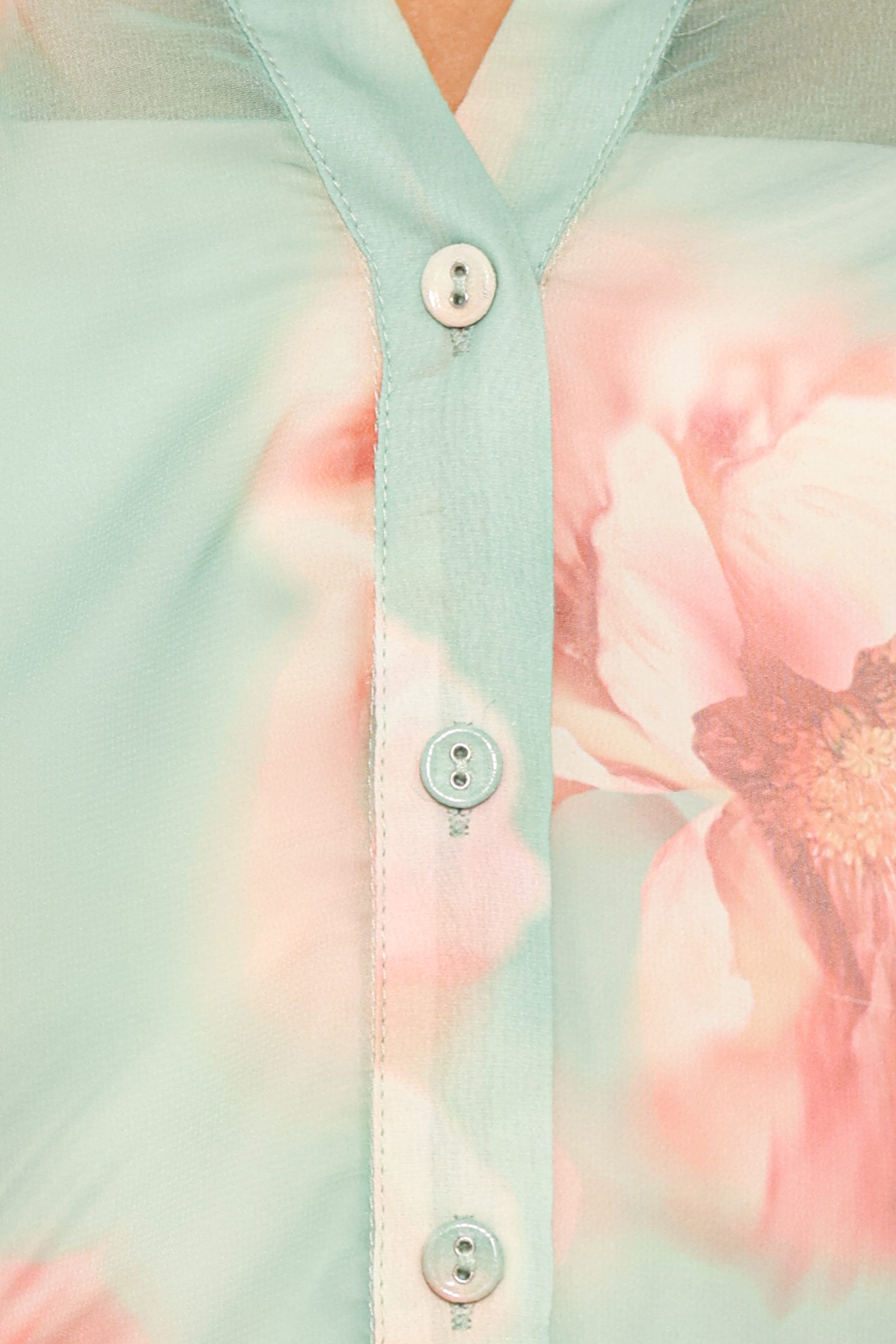 TOPS Brenda Blouse - Jade Green Blurred Floral