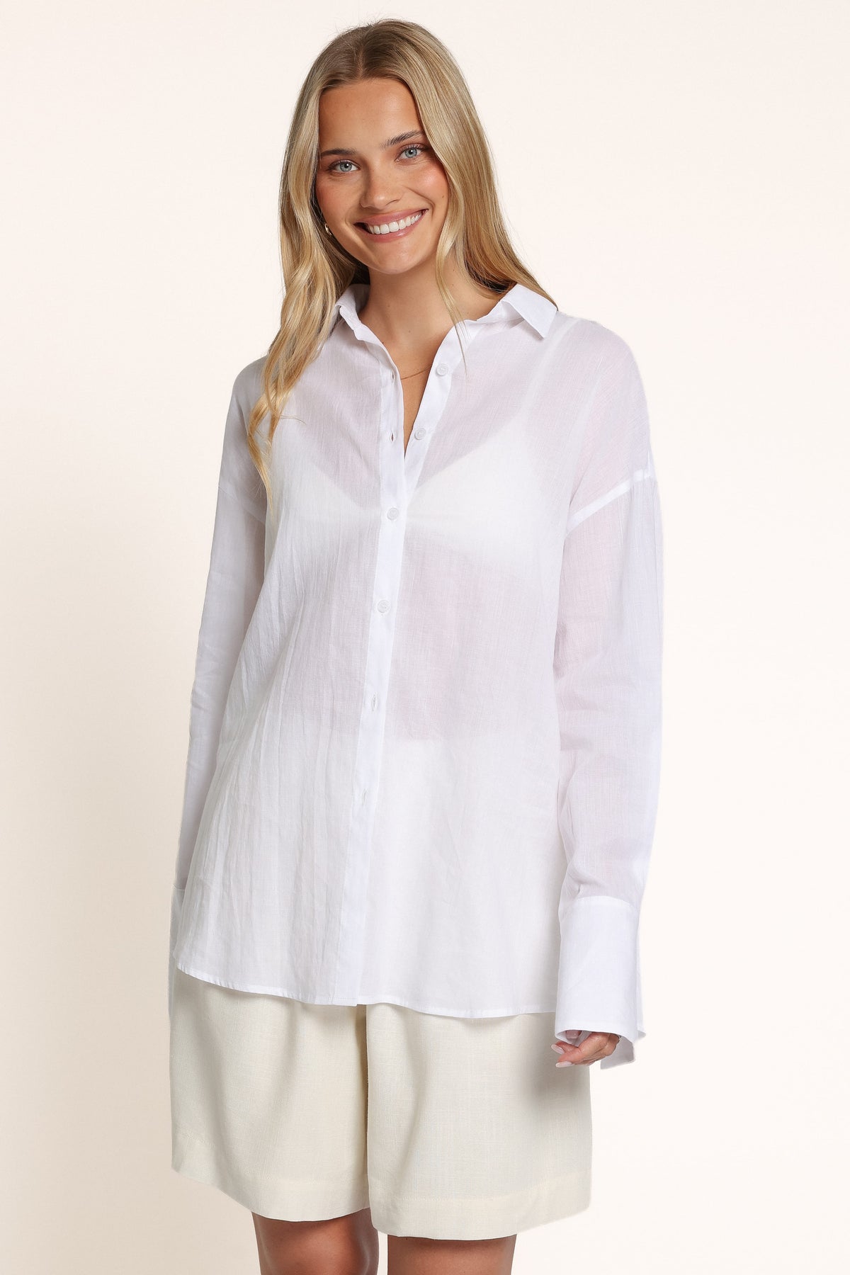 TOPS Carlyle Oversized Shirt - White