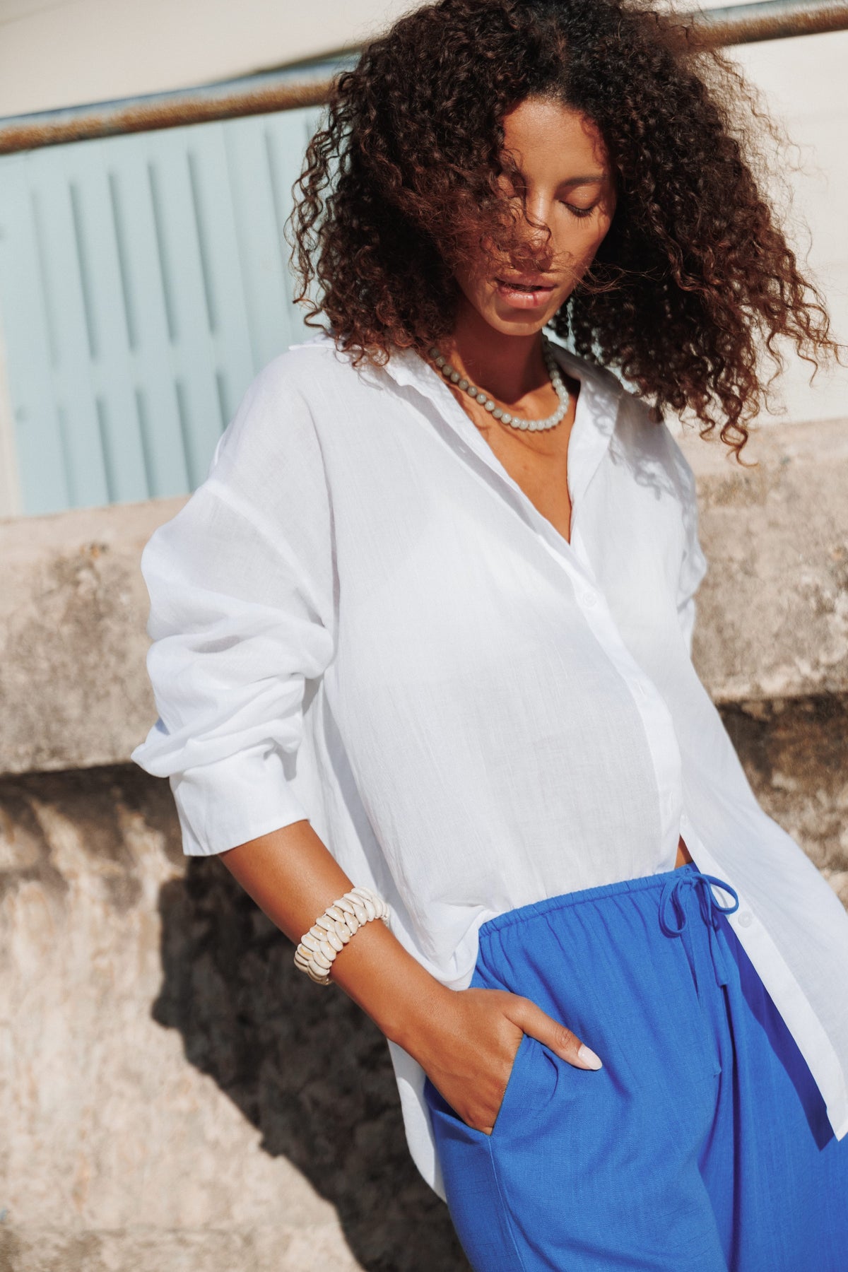 TOPS Carlyle Oversized Shirt - White