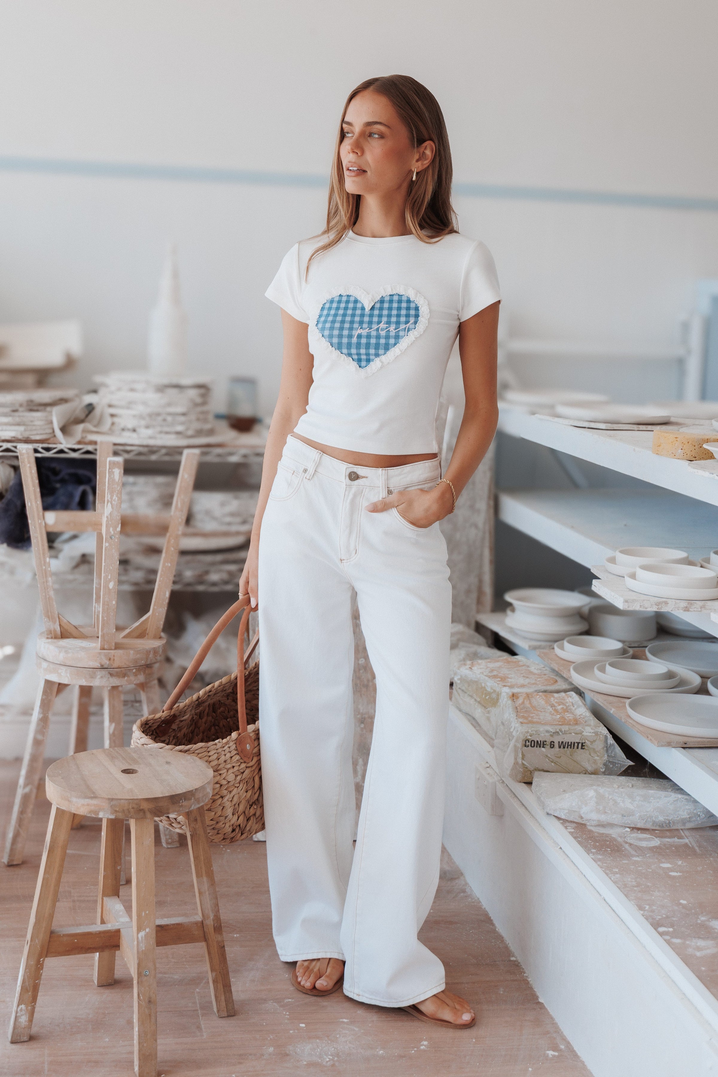 TOPS Cassidy Baby Tee - White