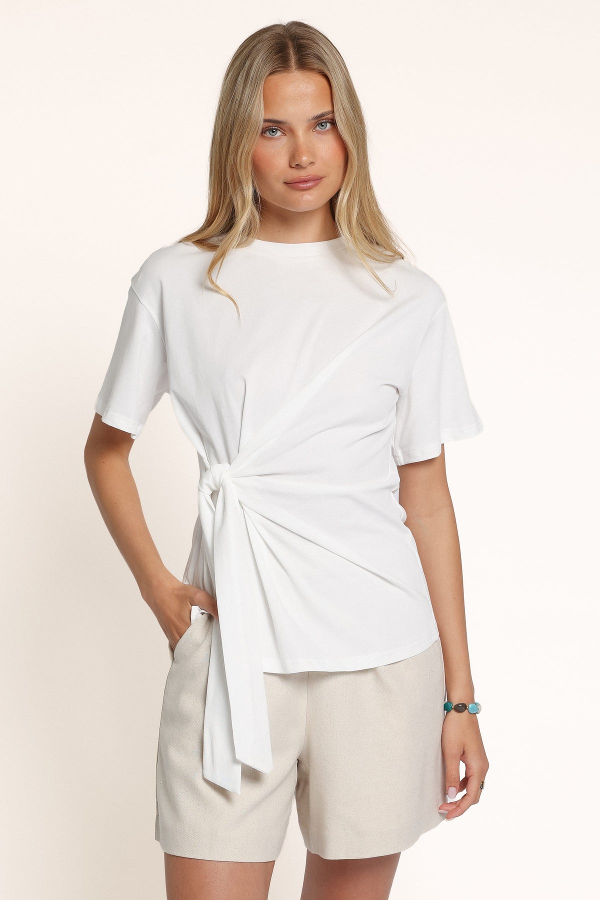 TOPS Devina Knot Tee - White