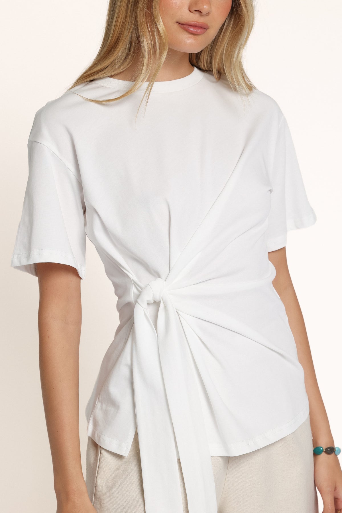 TOPS Devina Knot Tee - White