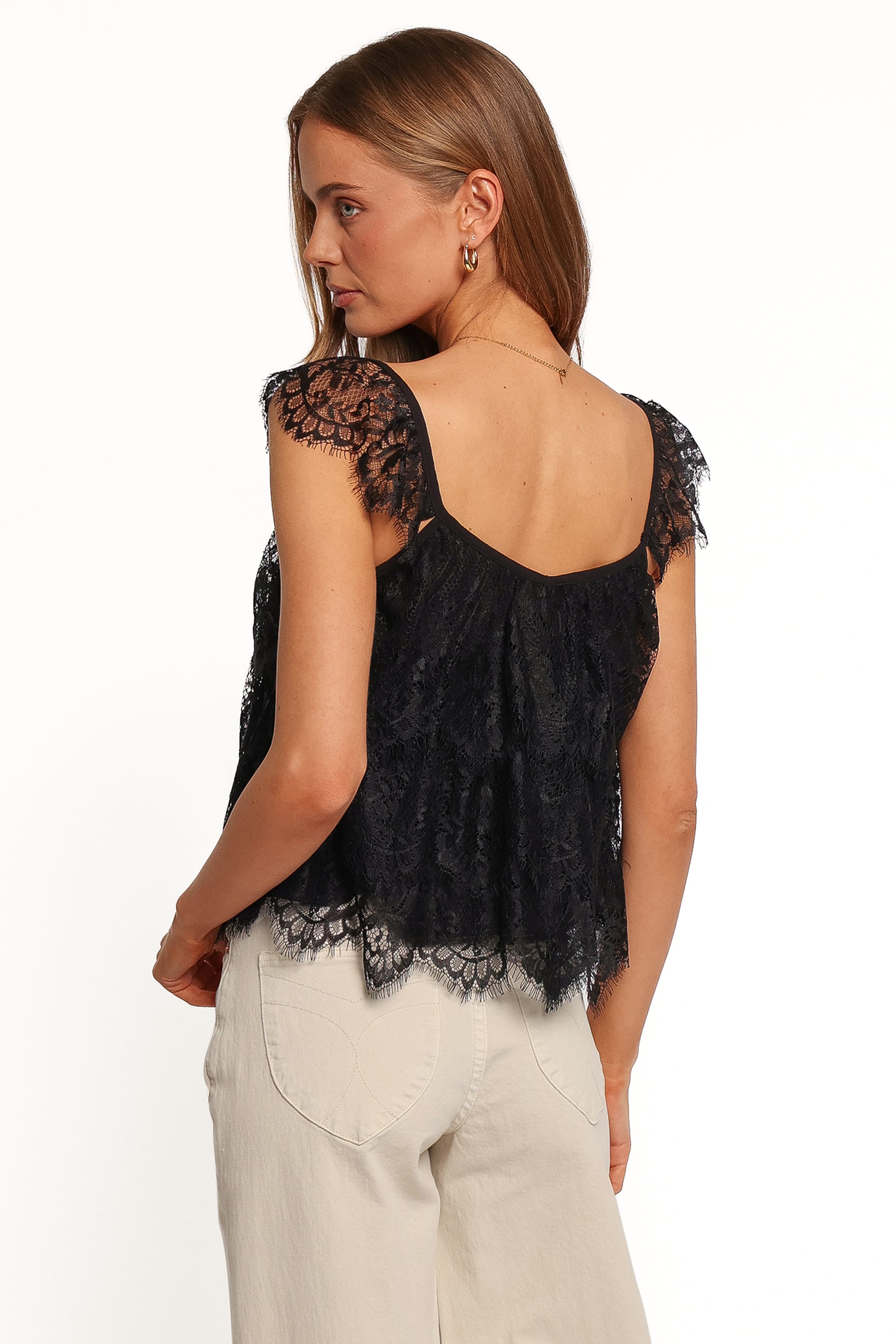 TOPS Dina Lace Top - Black