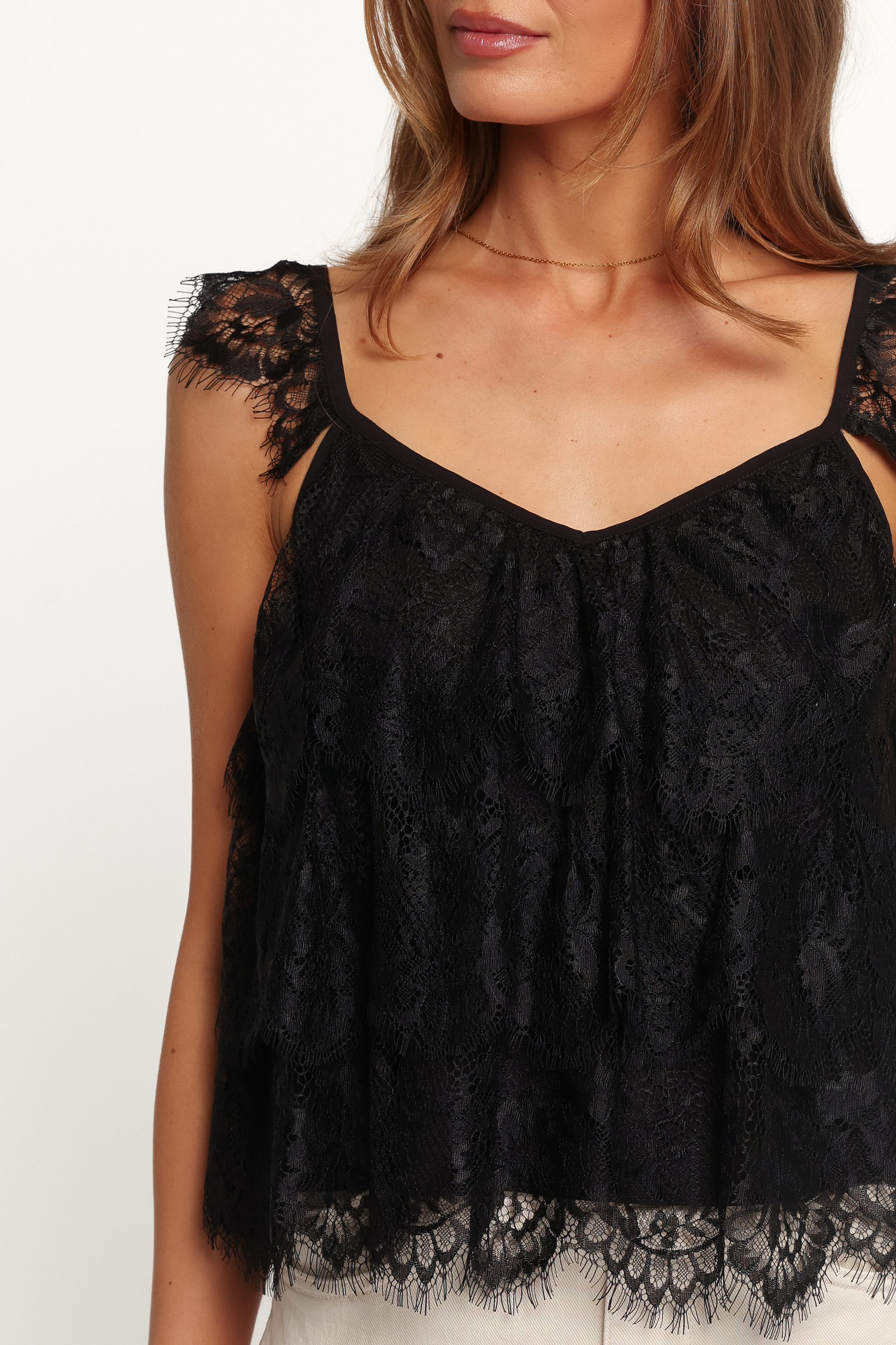 TOPS Dina Lace Top - Black