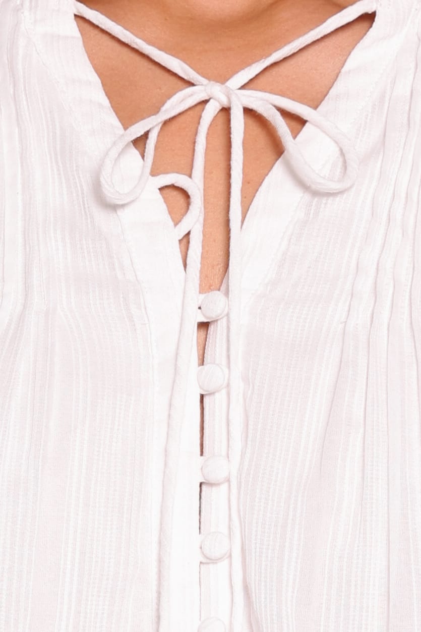 TOPS Evelina Lace Trim Top - White