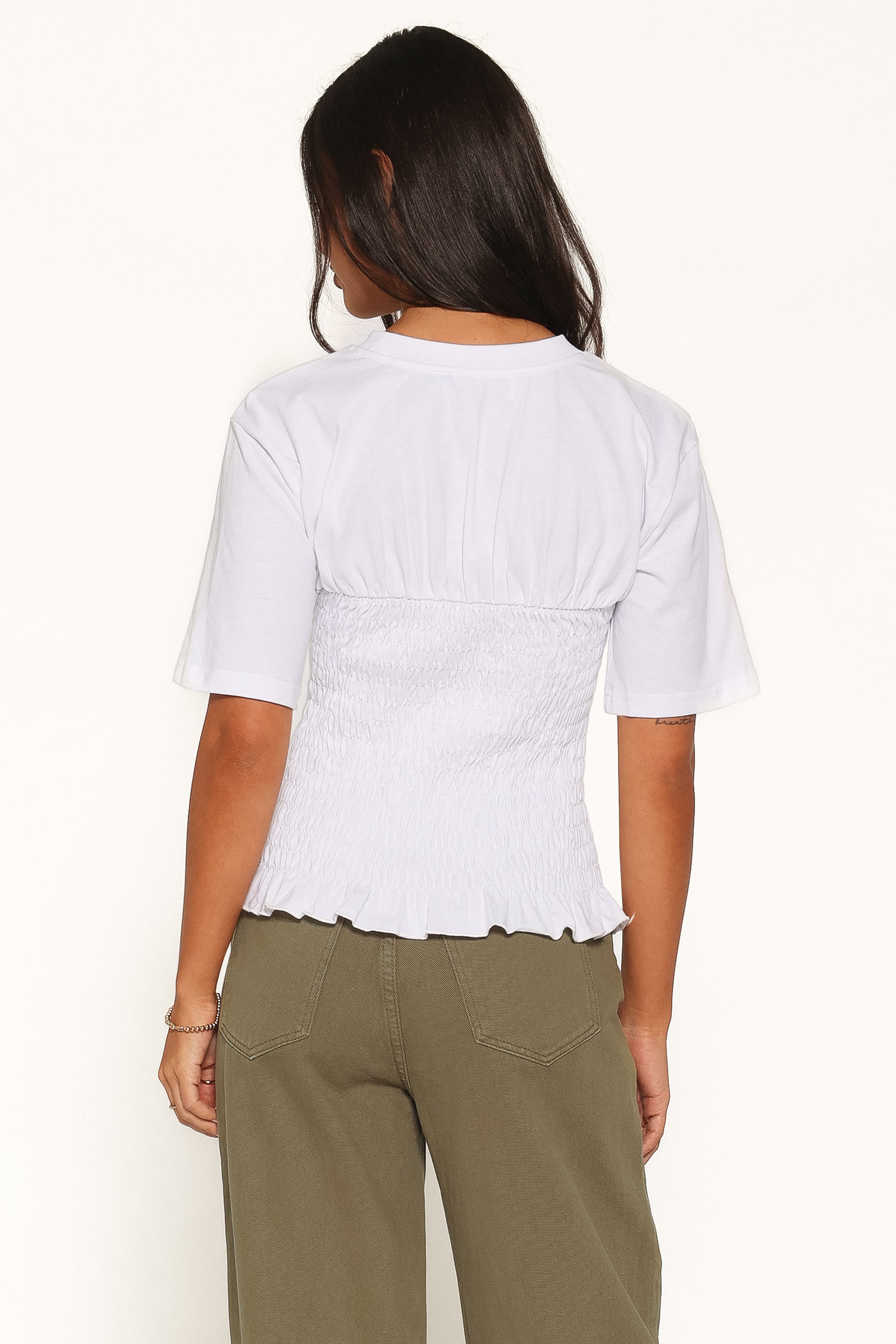 TOPS Jazz Cinched Tee - White