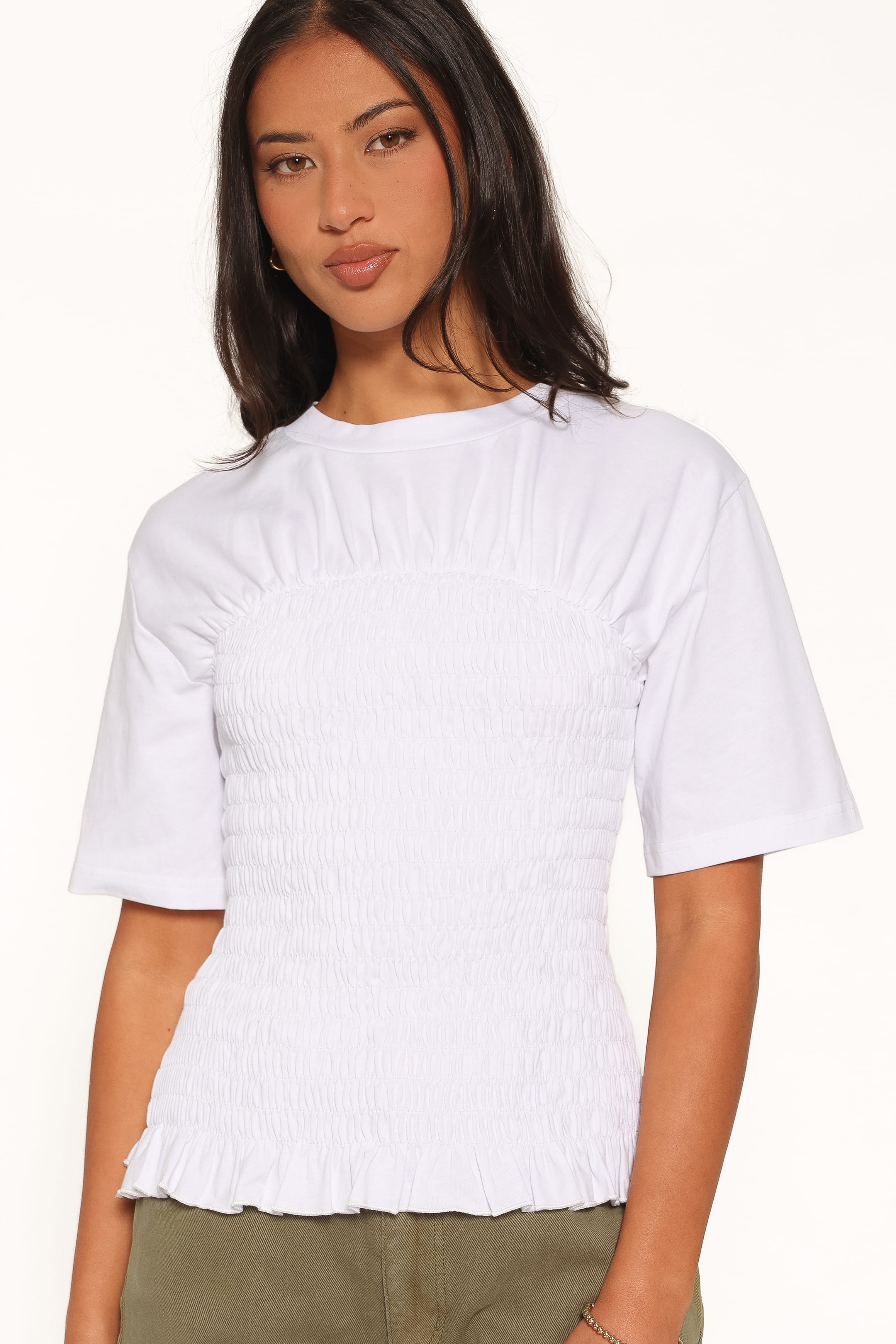 TOPS Jazz Cinched Tee - White