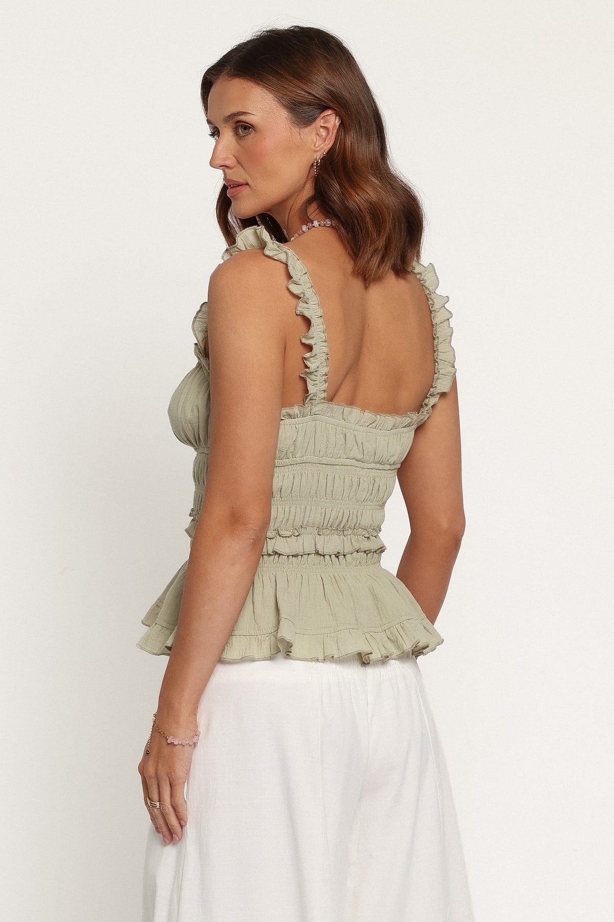 TOPS Lariah Gathered Bodice Top - Green