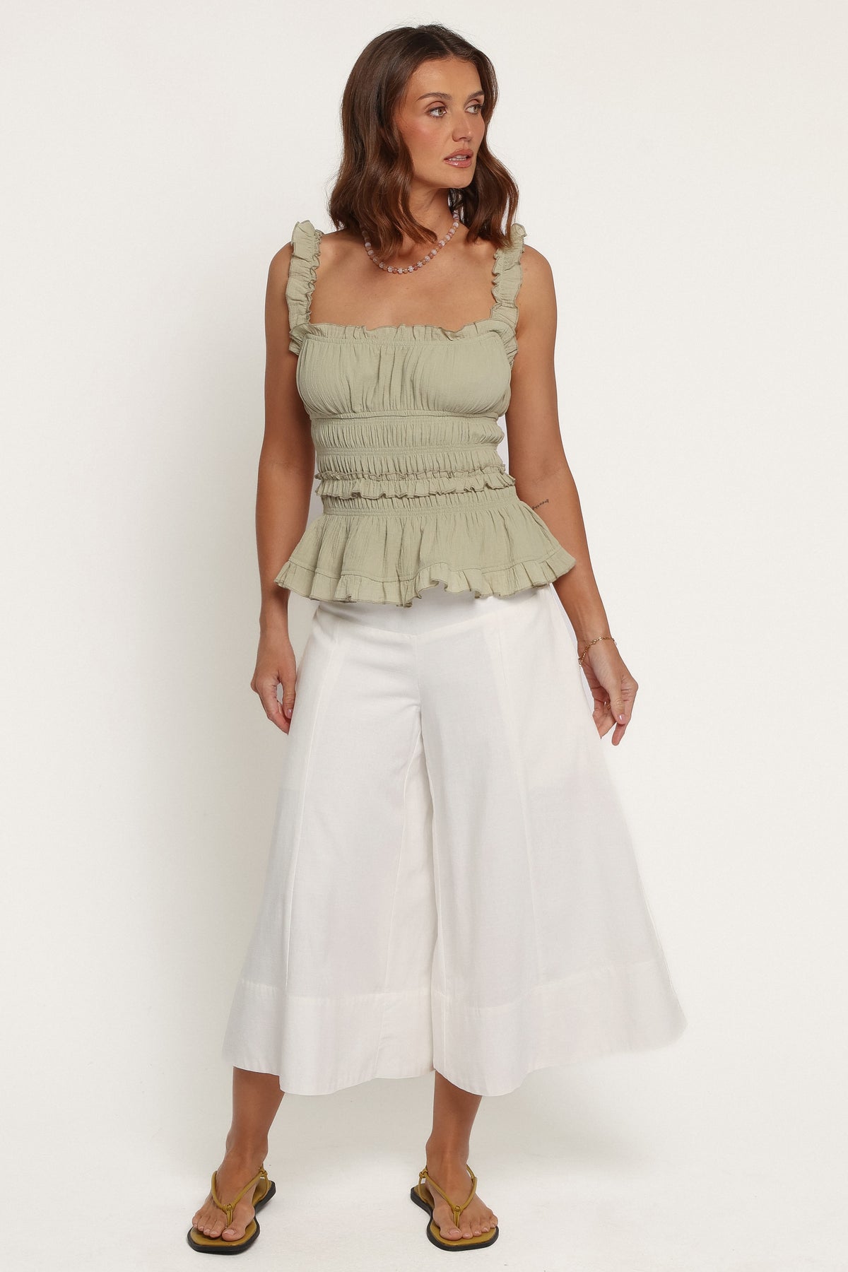 TOPS Lariah Gathered Bodice Top - Green