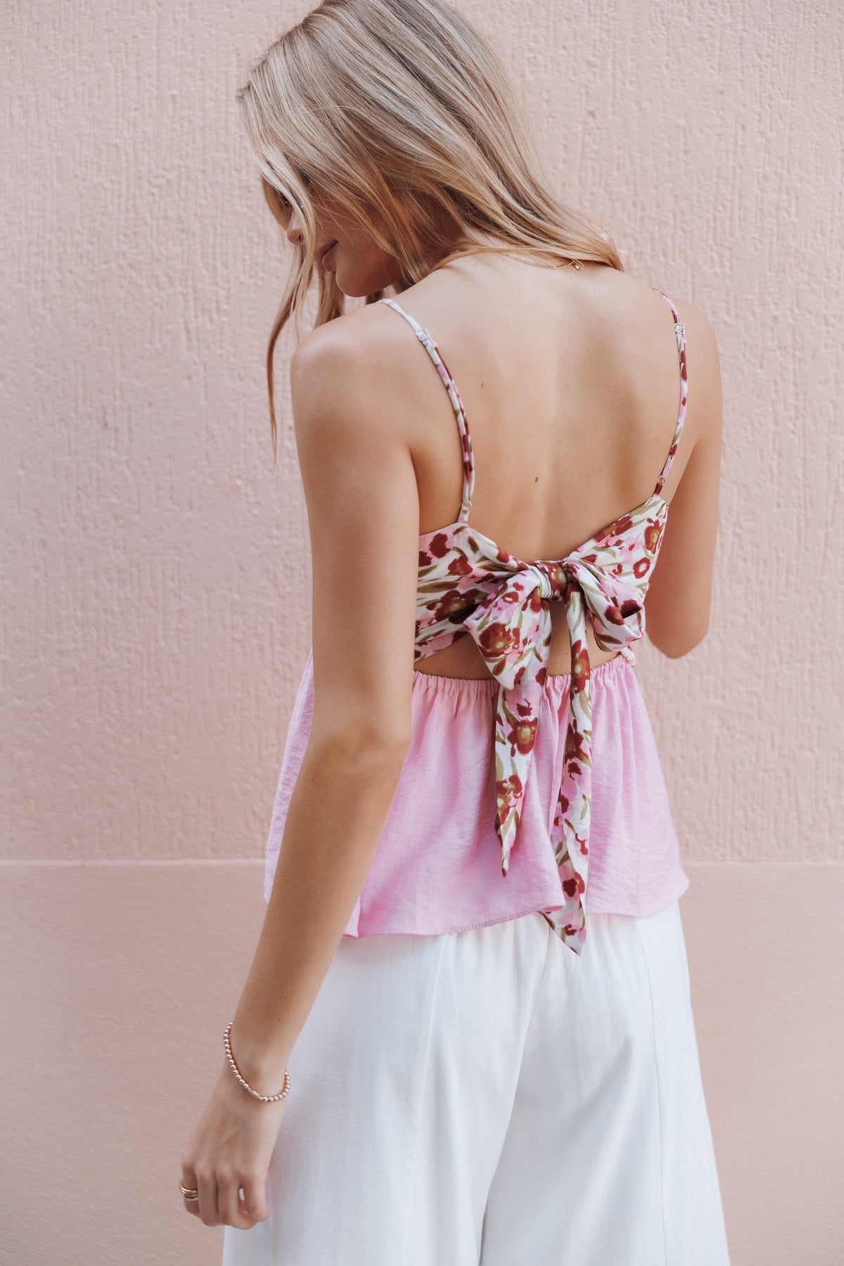 TOPS Makkie Bow Back Top - Pink