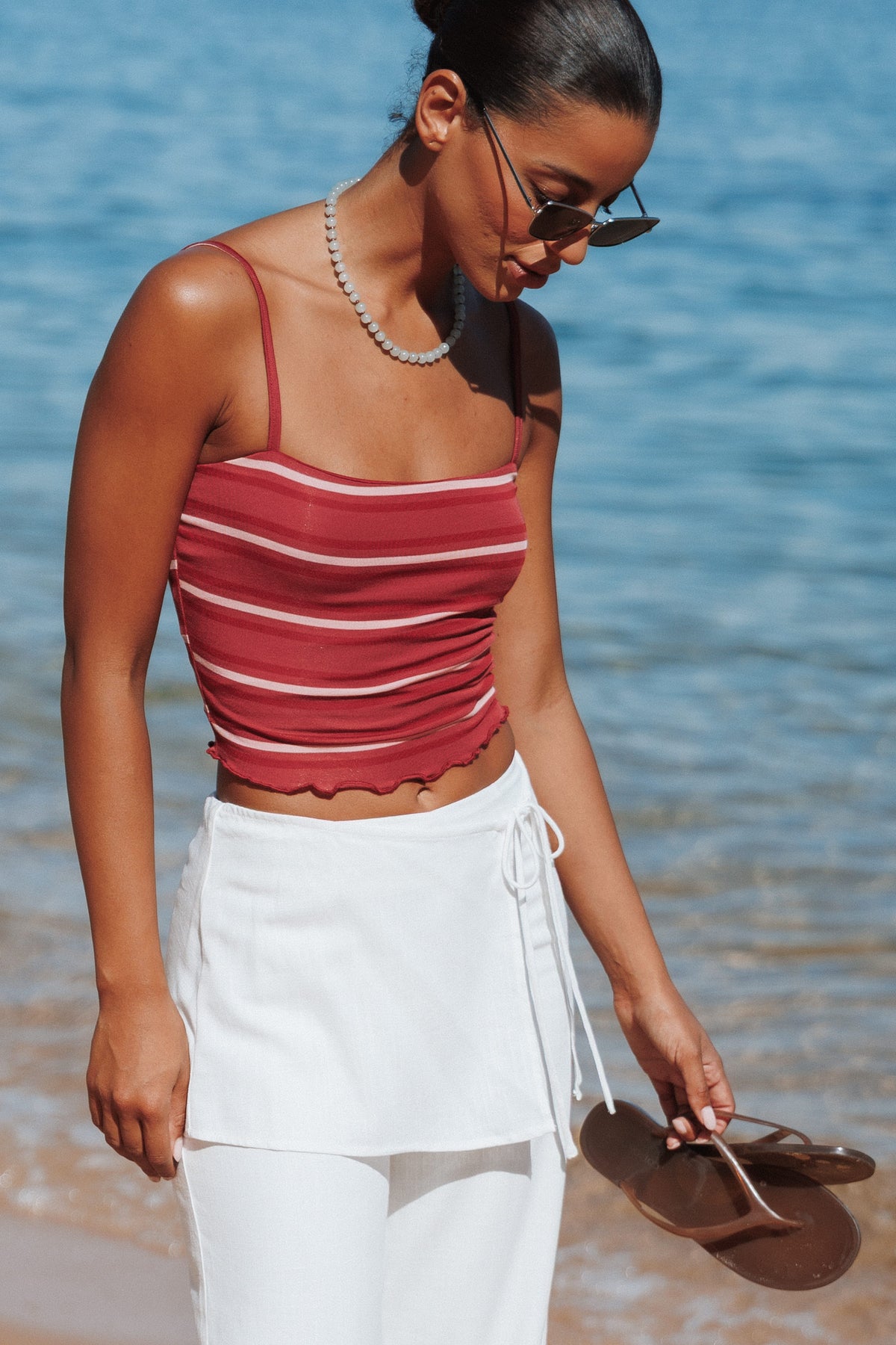 TOPS Merlita Cami Top - Red Stripe