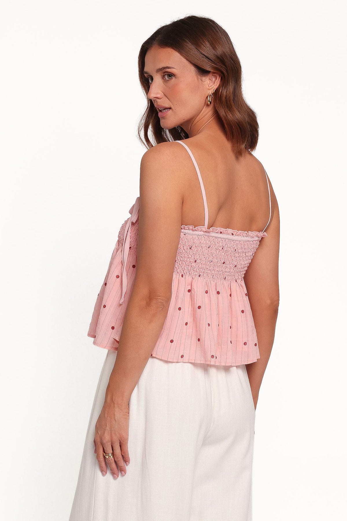 TOPS Mireille Baby Doll Top - Pink Dot