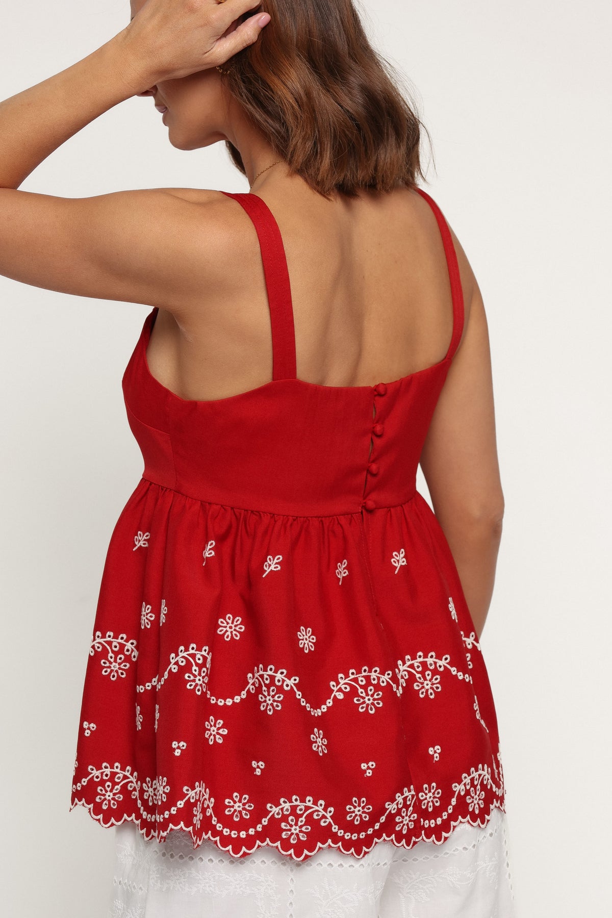 TOPS Mylena Peplum Top - Red