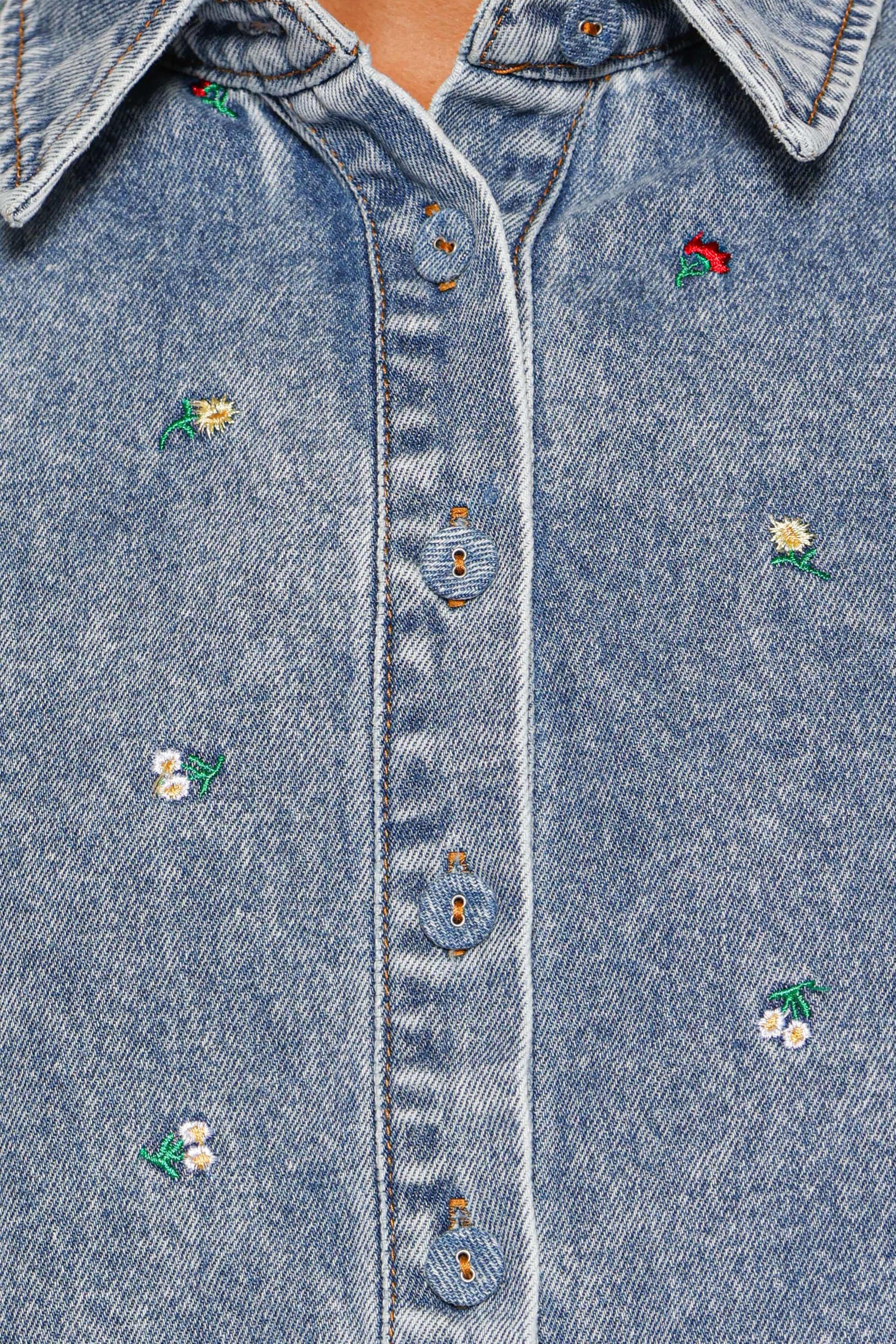 TOPS Nerys Embroidered Shirt - Medium Wash