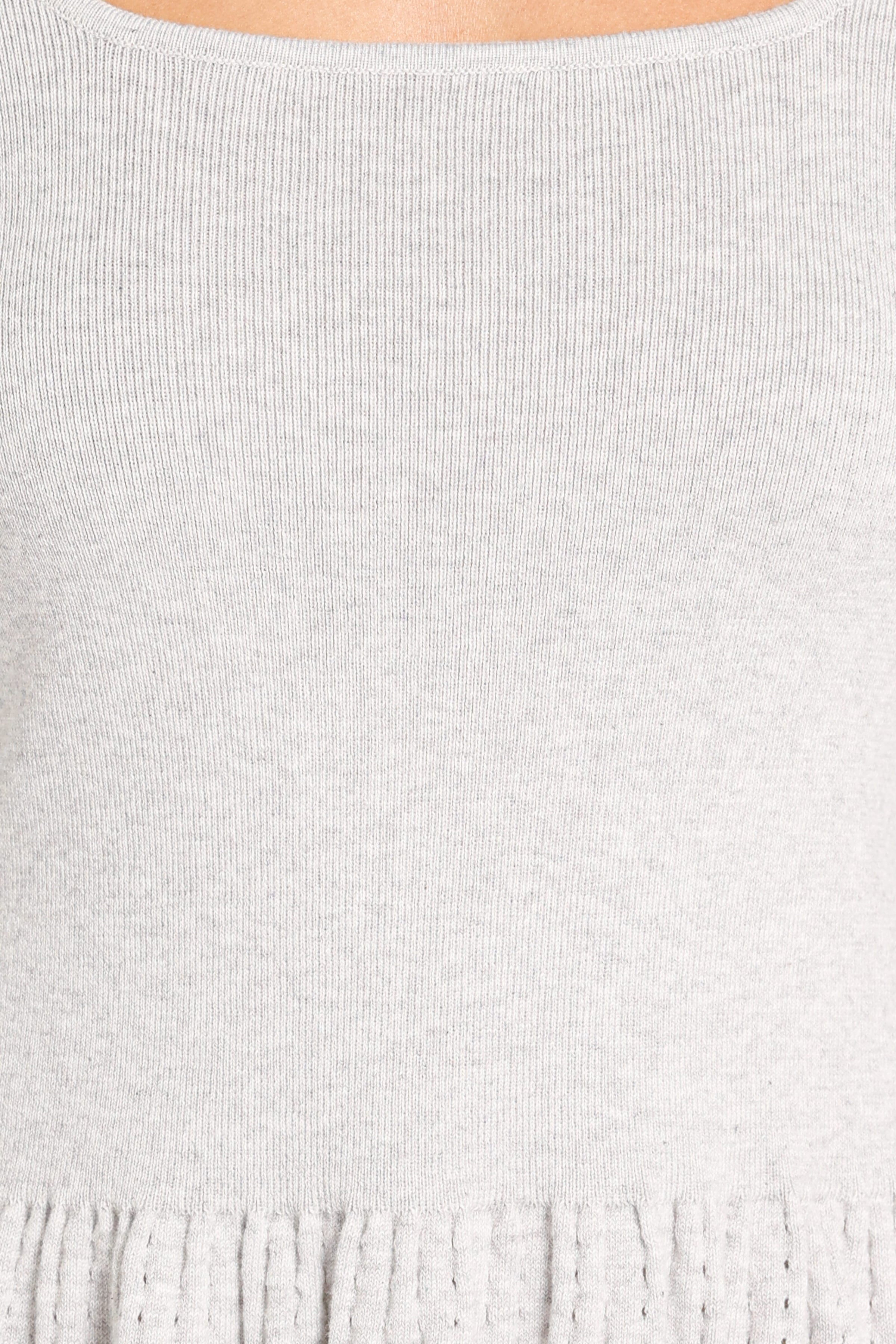 TOPS Odile Peplum Knit Top - Grey