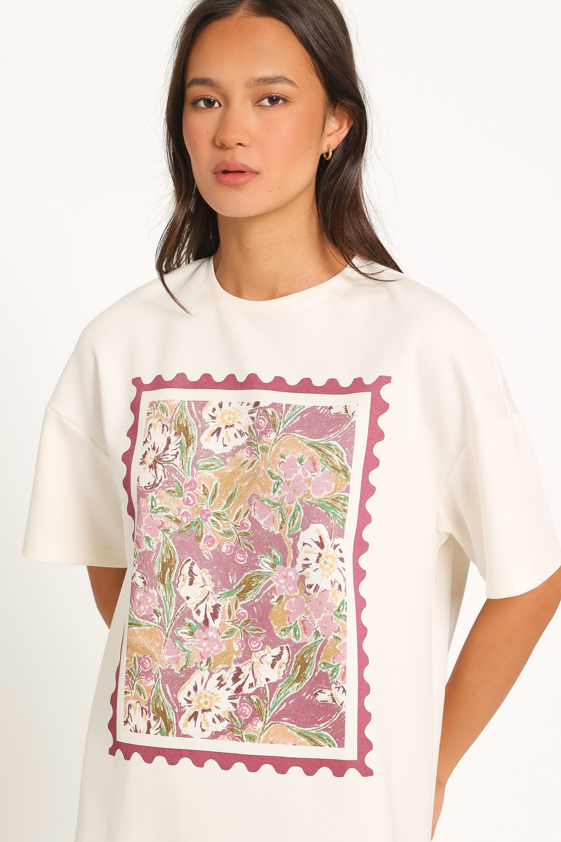 TOPS Orlaith Graphic Tee - Ivory Stamp