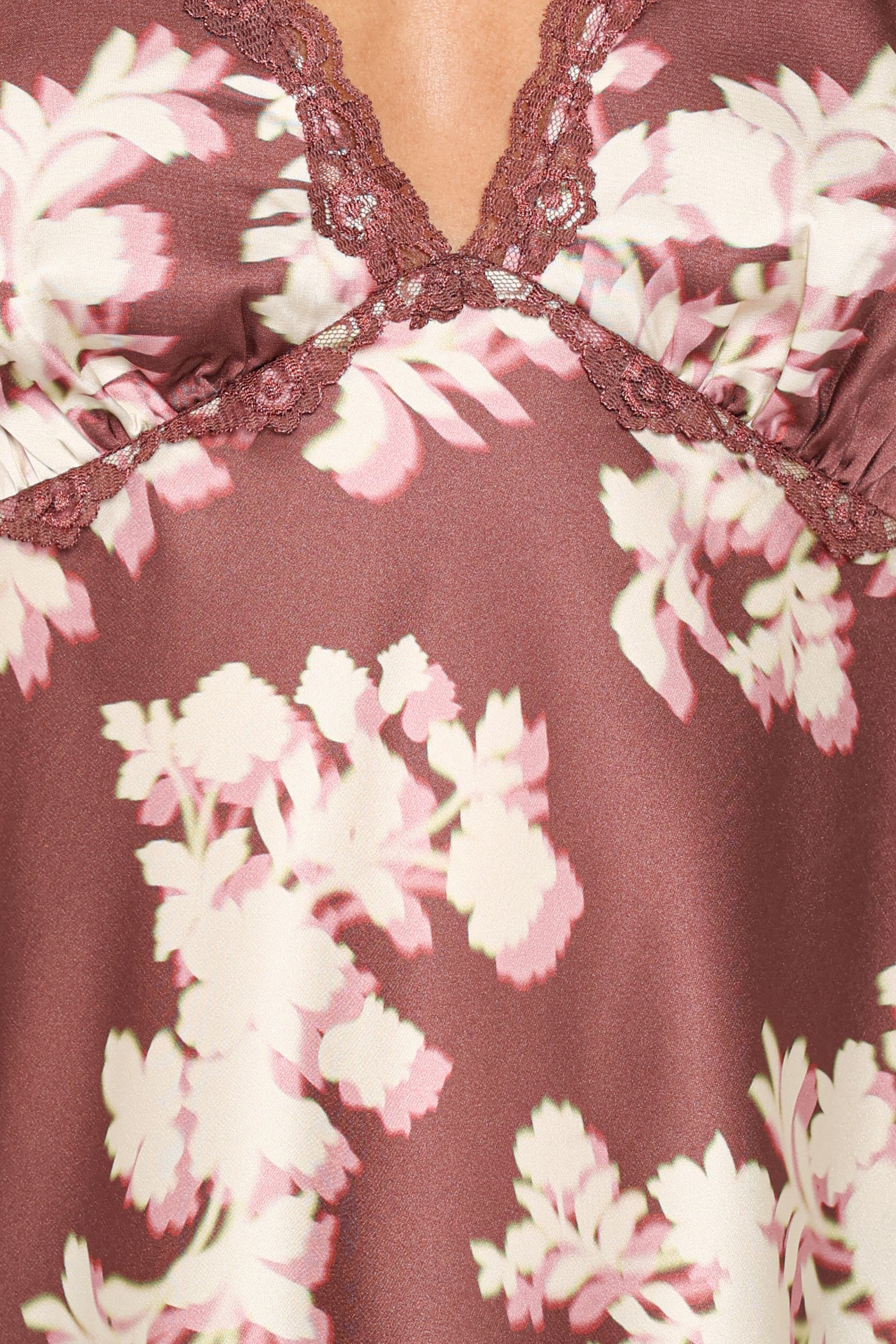 TOPS Owen Lace Insert Top - Pink Rum Floral