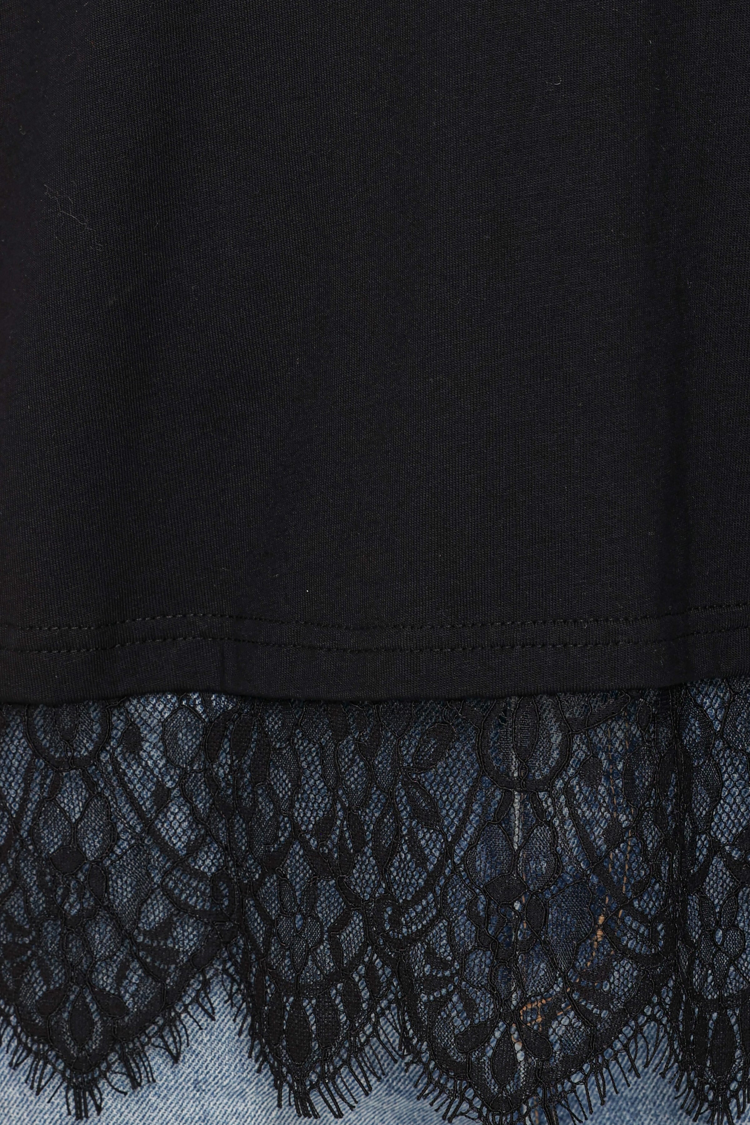 TOPS Paolina Lace Tee - Black