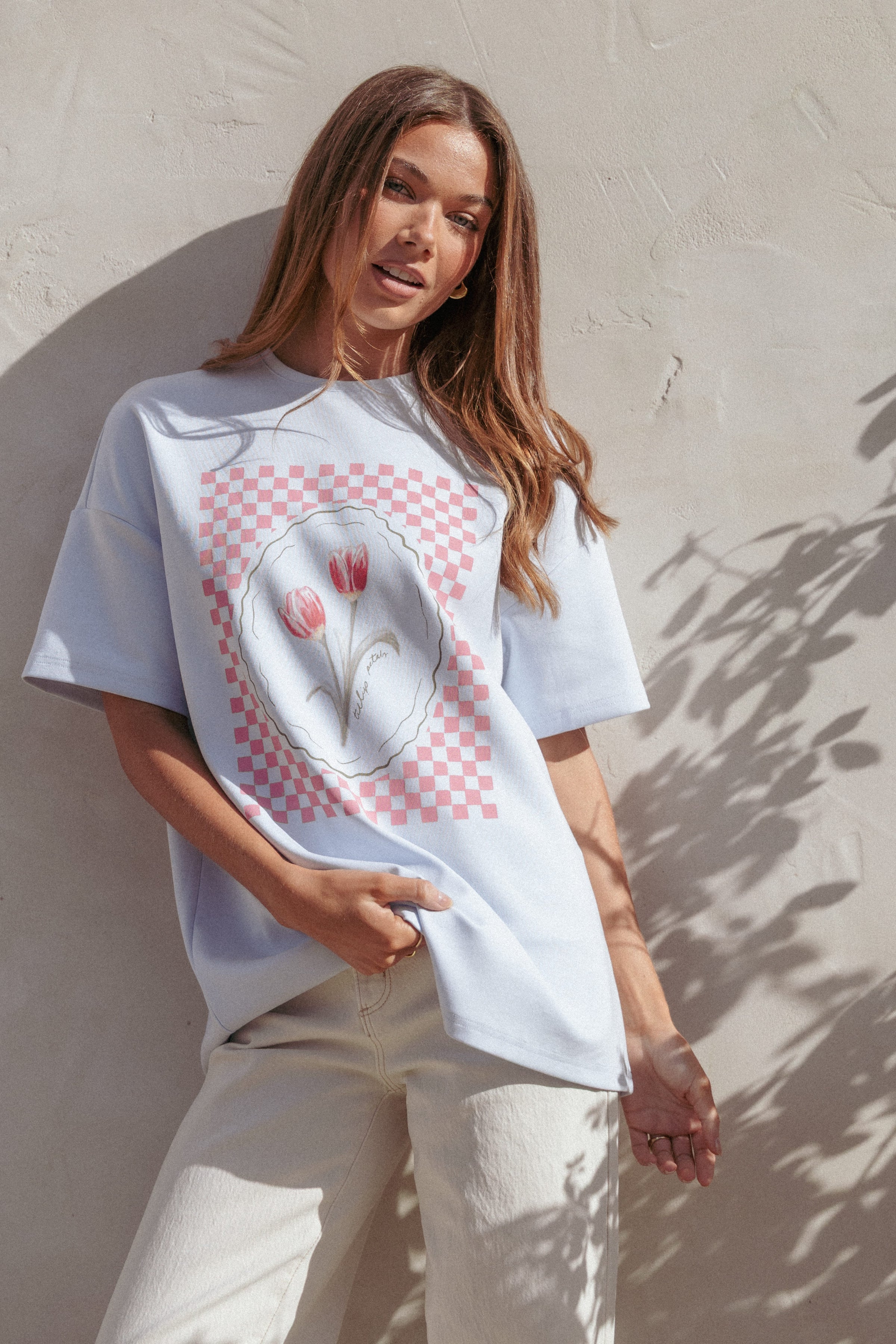 TOPS Patterson Graphic Tee - Baby Blue