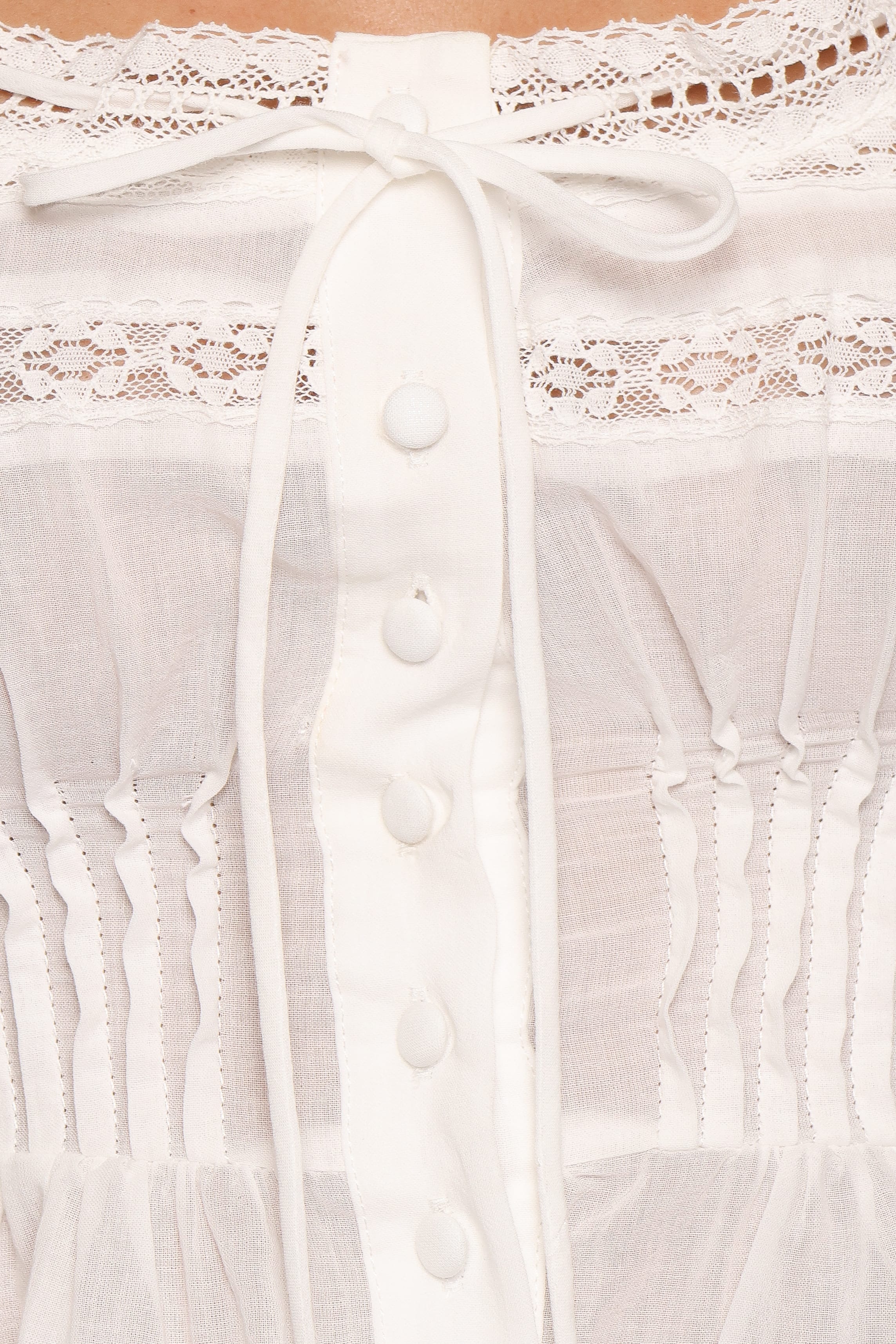 TOPS Remington Lace Inset Top - White