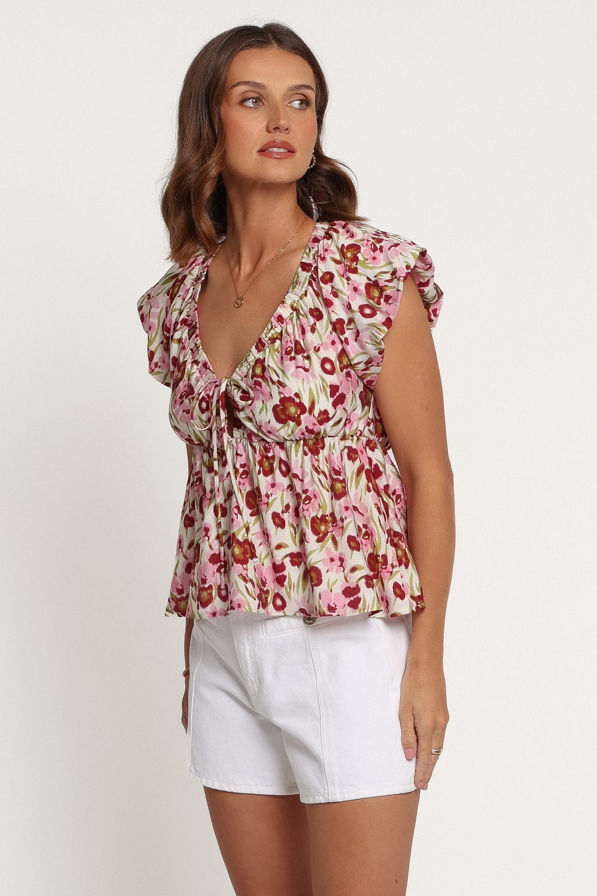 TOPS Rois Top - Pink Green Floral