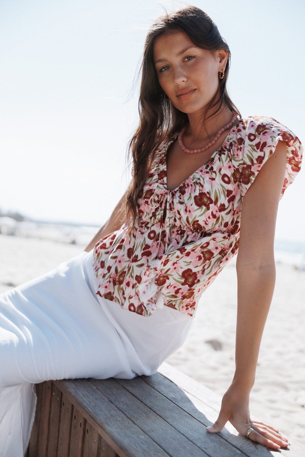 TOPS Rois Top - Pink Green Floral