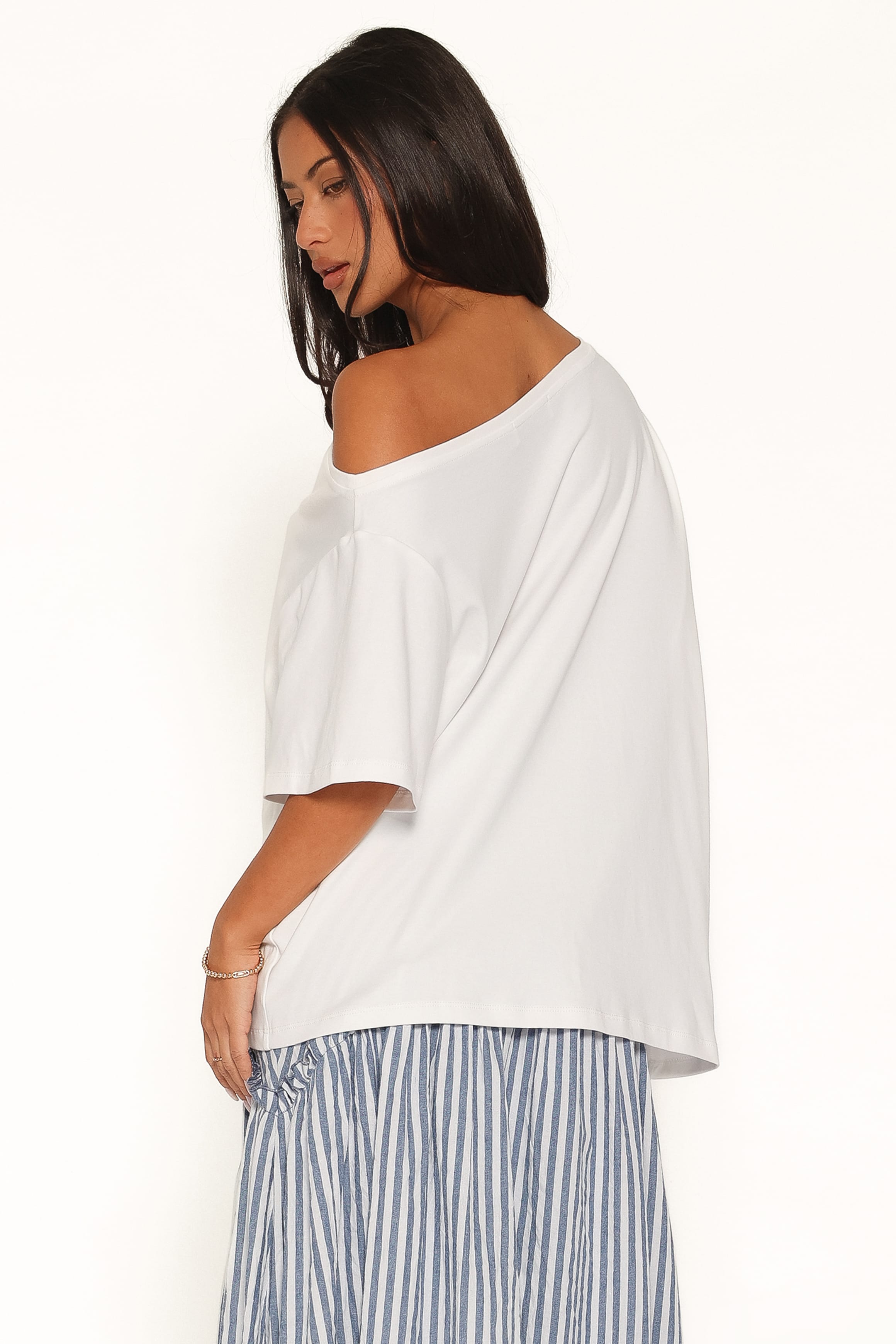 TOPS Rylan One Shoulder Tee - White