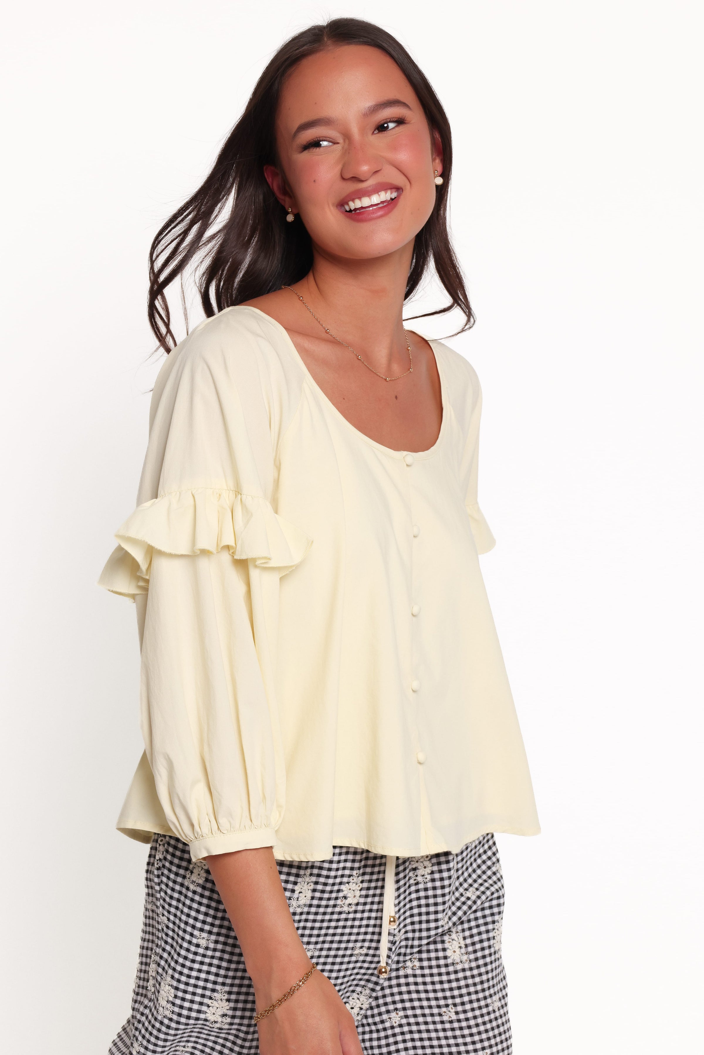 TOPS Sabine Top - Butter Yellow