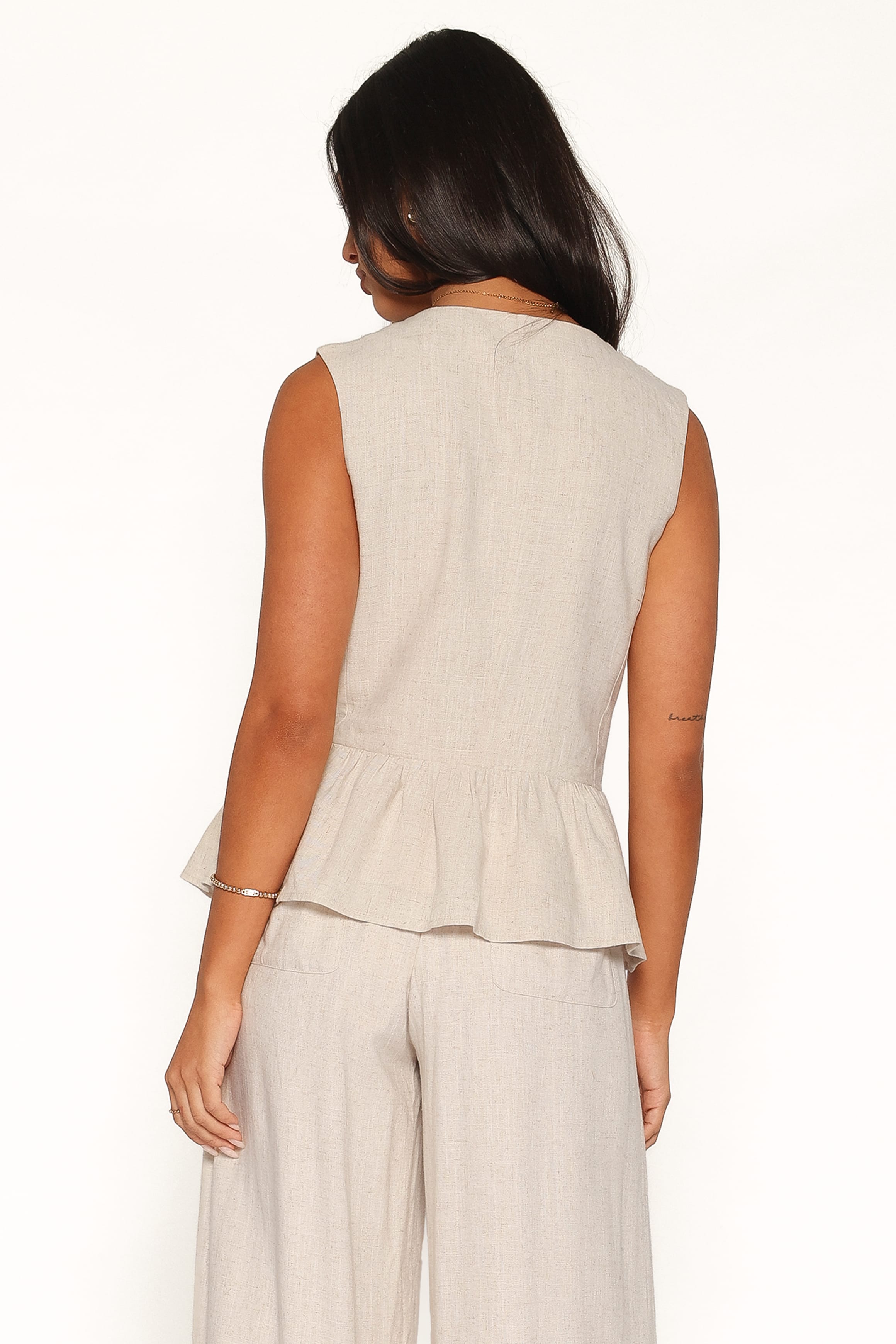 TOPS Vienna Vest Top - Oatmeal