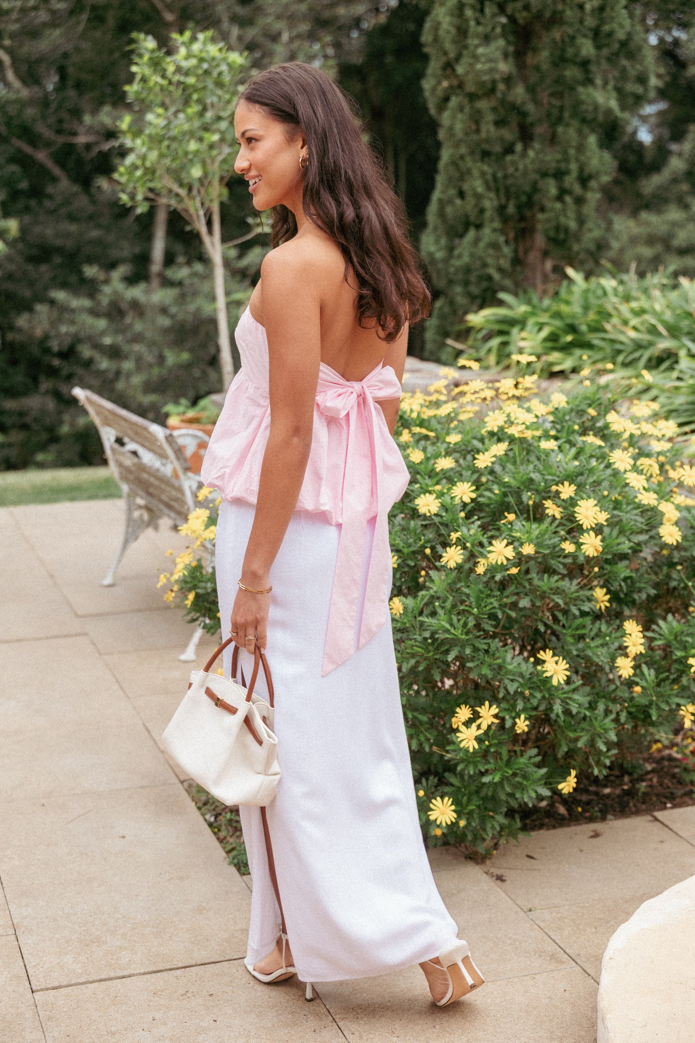 TOPS Yvanna Bubble Hem Top - Pink