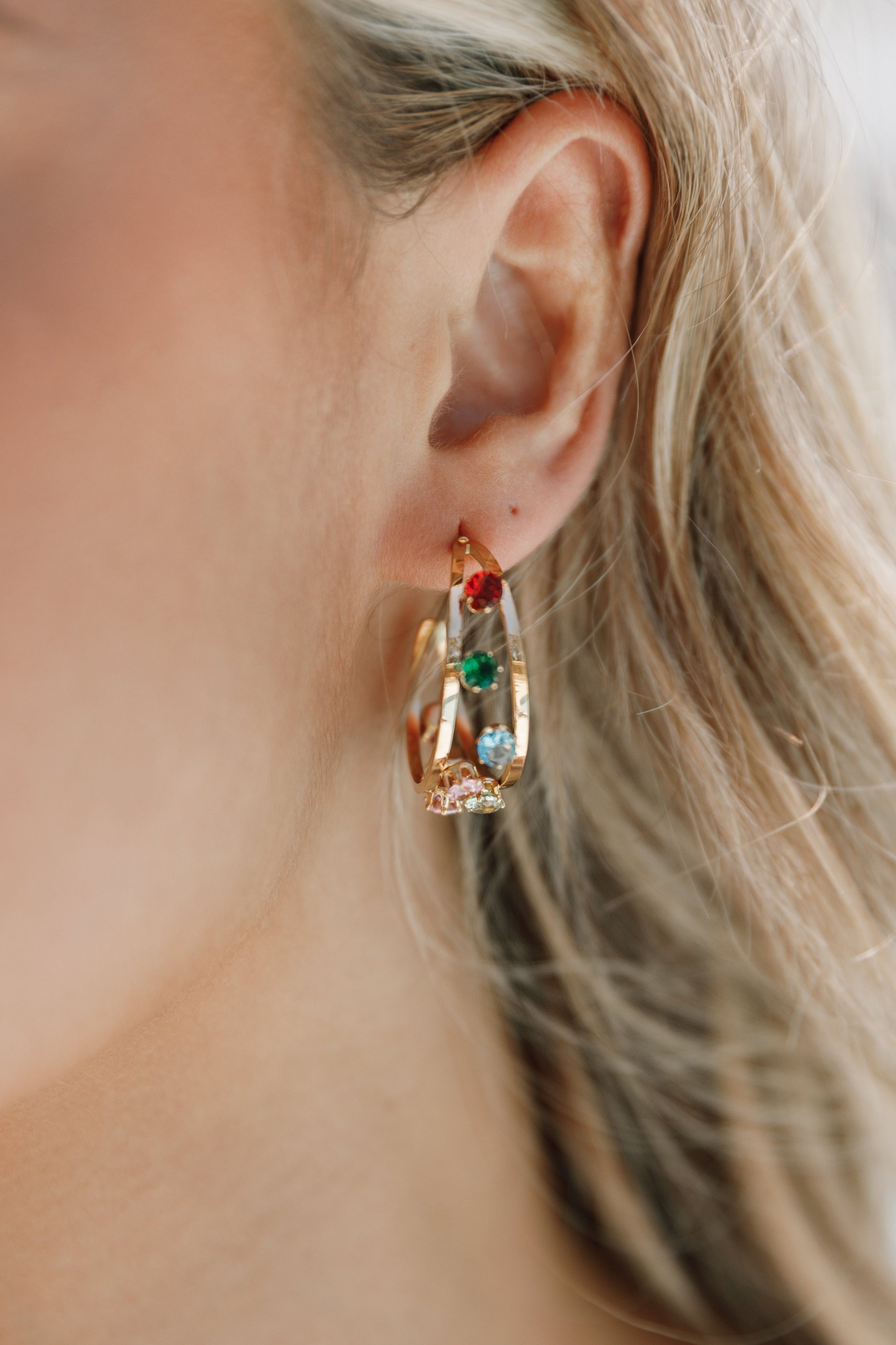 ACCESSORIES Antigoni Hoop Earrings - Gold/Multi