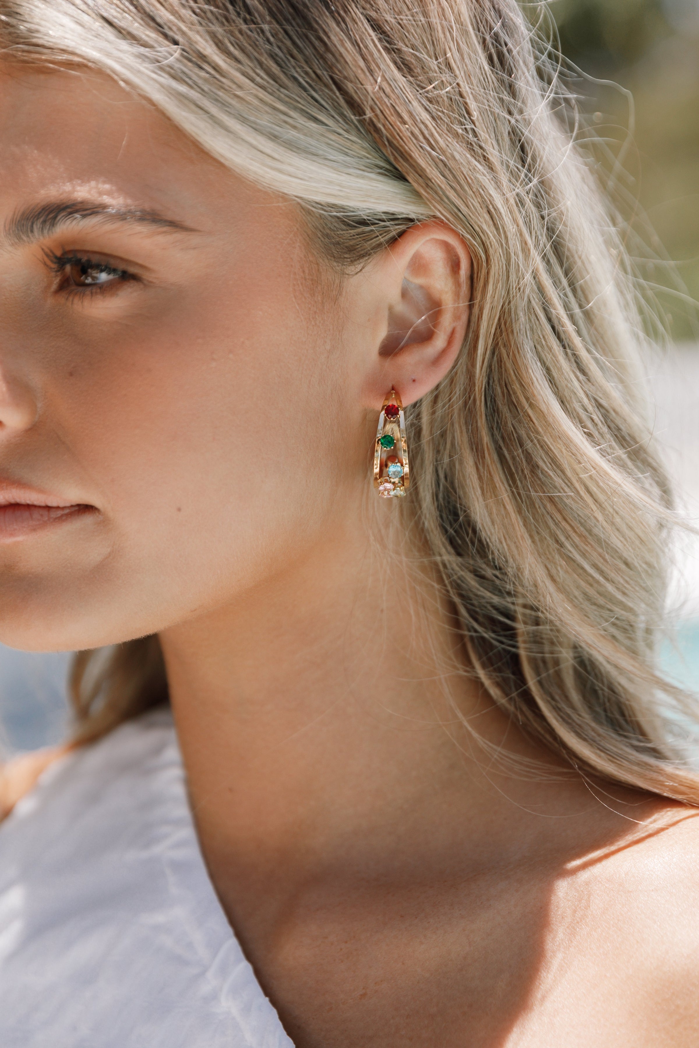 ACCESSORIES Antigoni Hoop Earrings - Gold/Multi