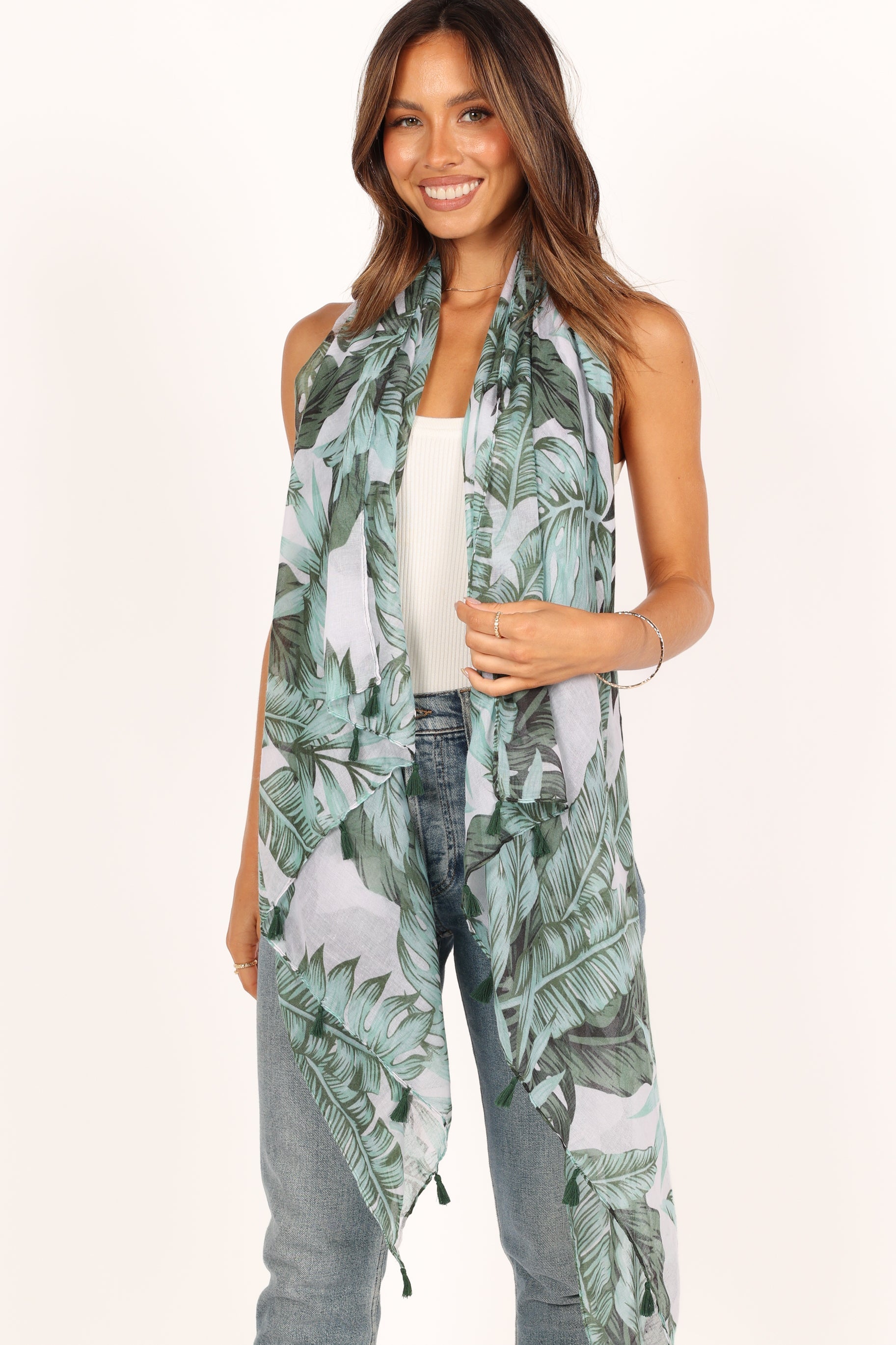ACCESSORIES @Josie Lightweight Scarf - Green Tropical
