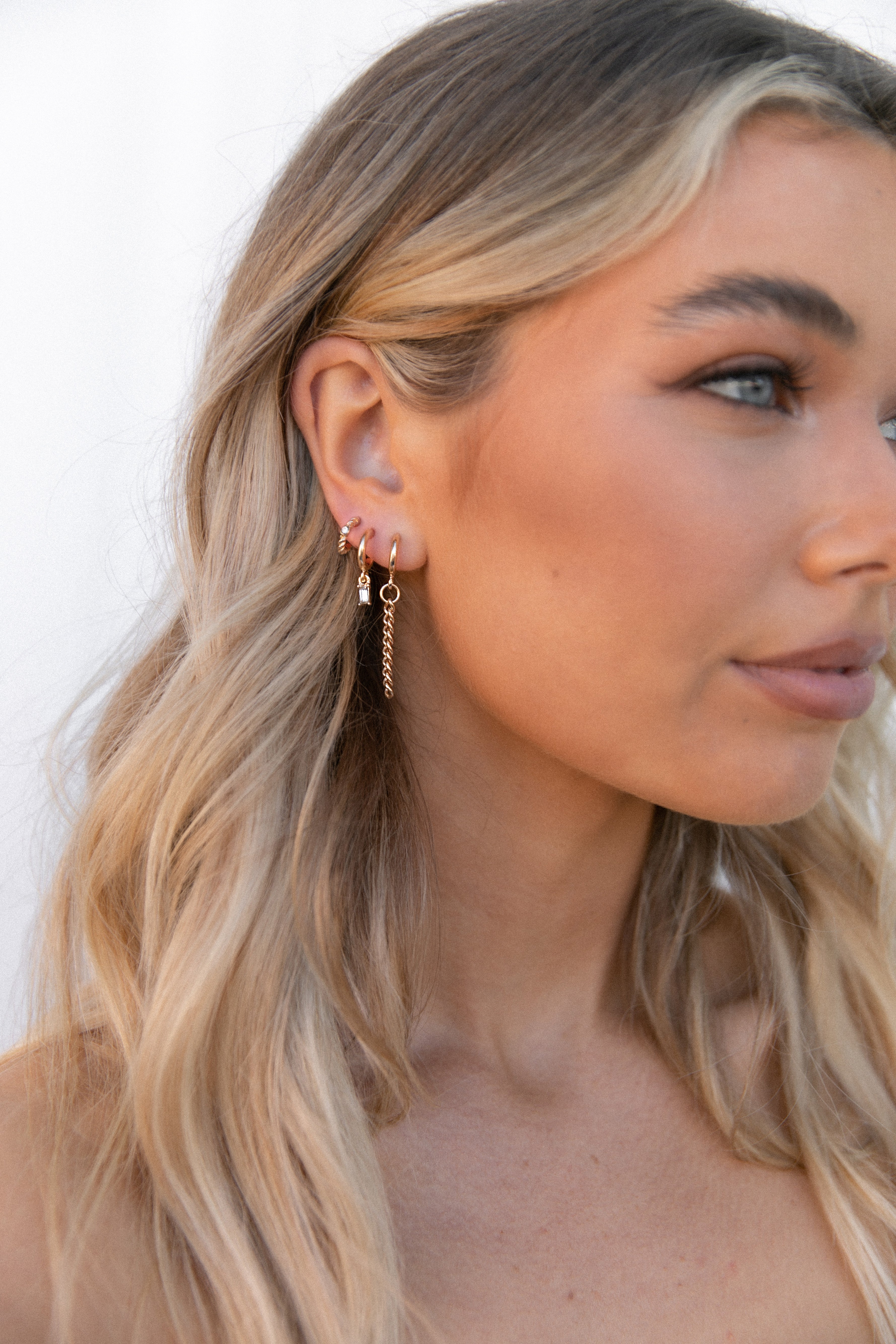 ACCESSORIES @Layou 3pk Earrings - Gold