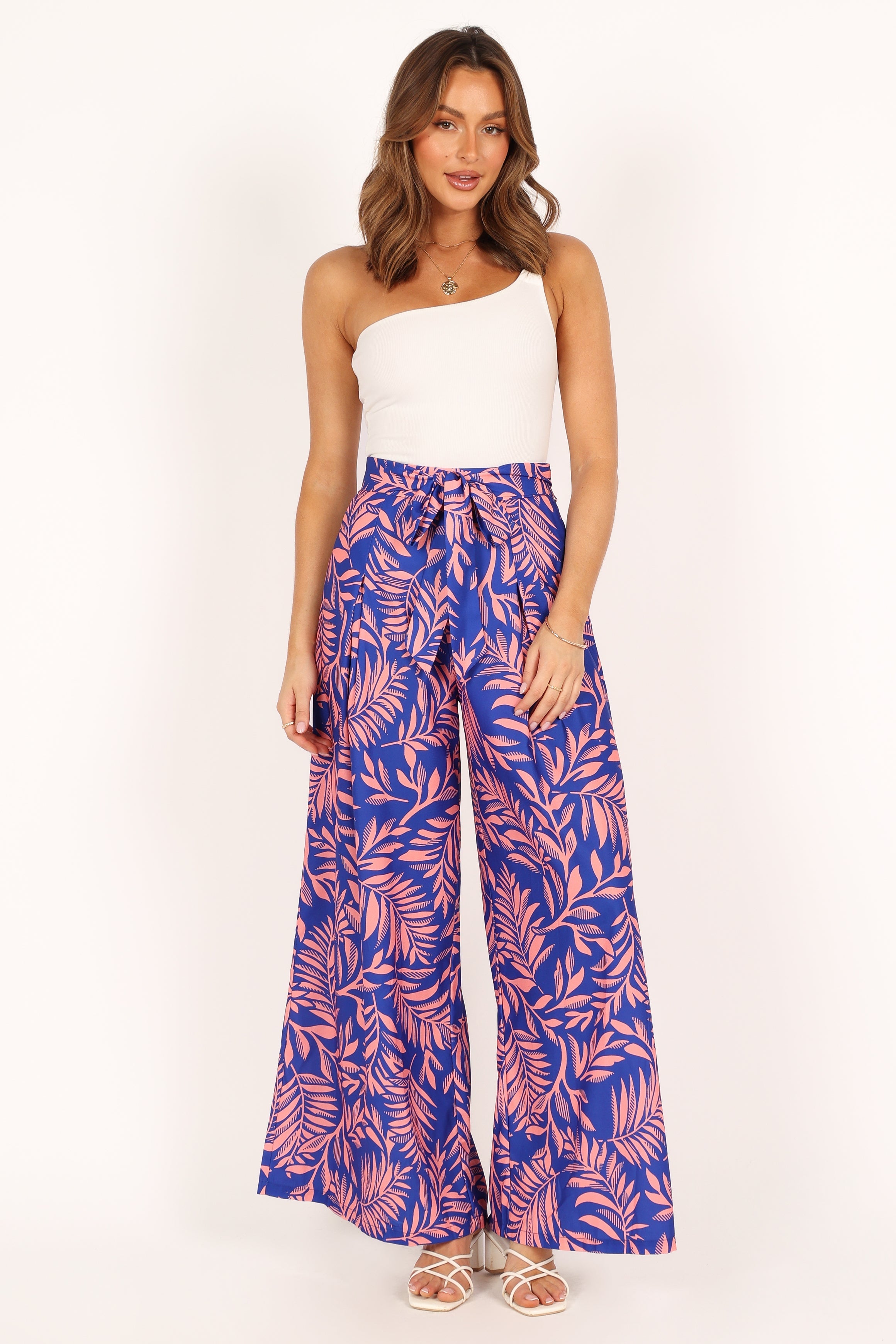 BOTTOMS @Felicity Wide Leg Pant - Blue