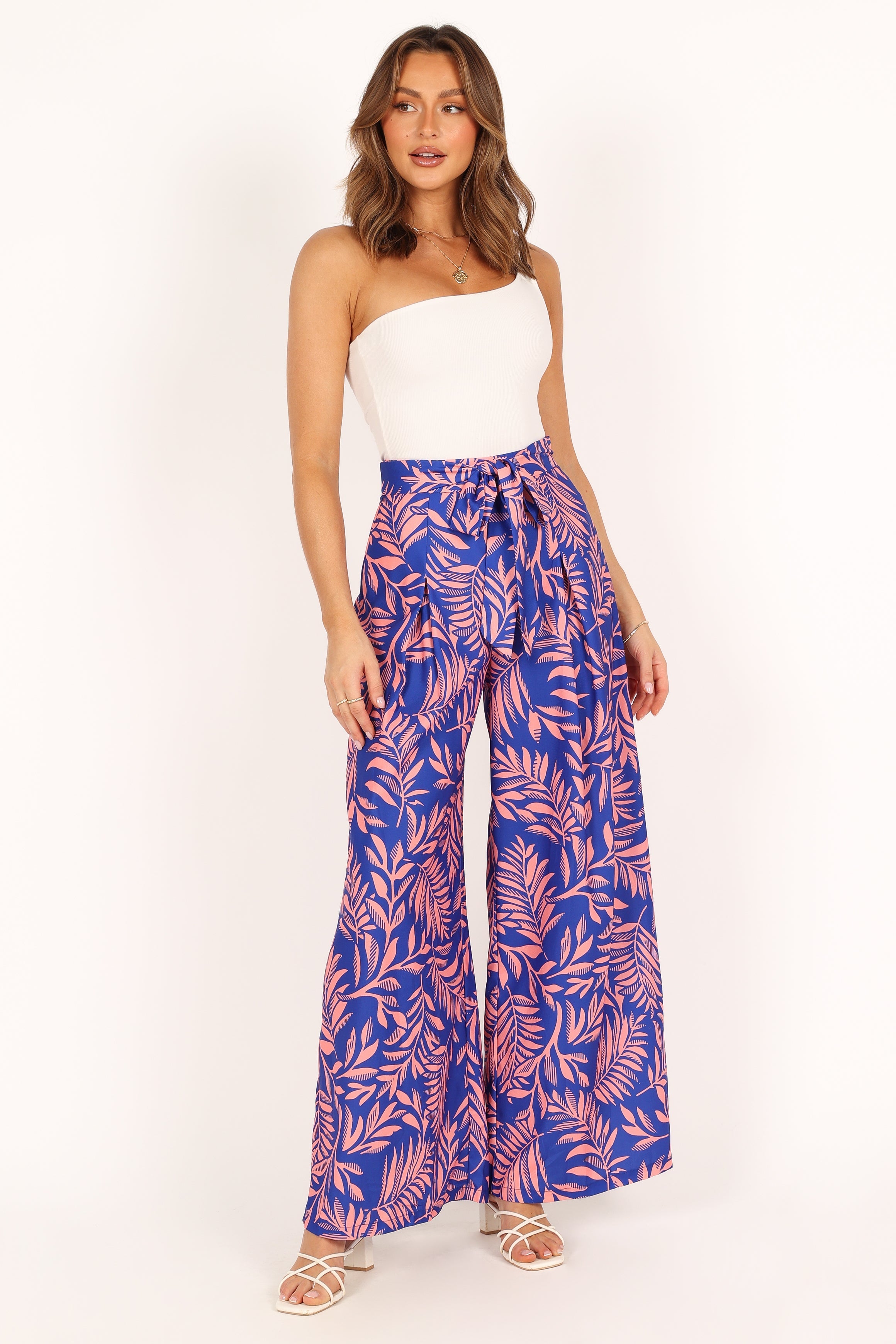 BOTTOMS @Felicity Wide Leg Pant - Blue