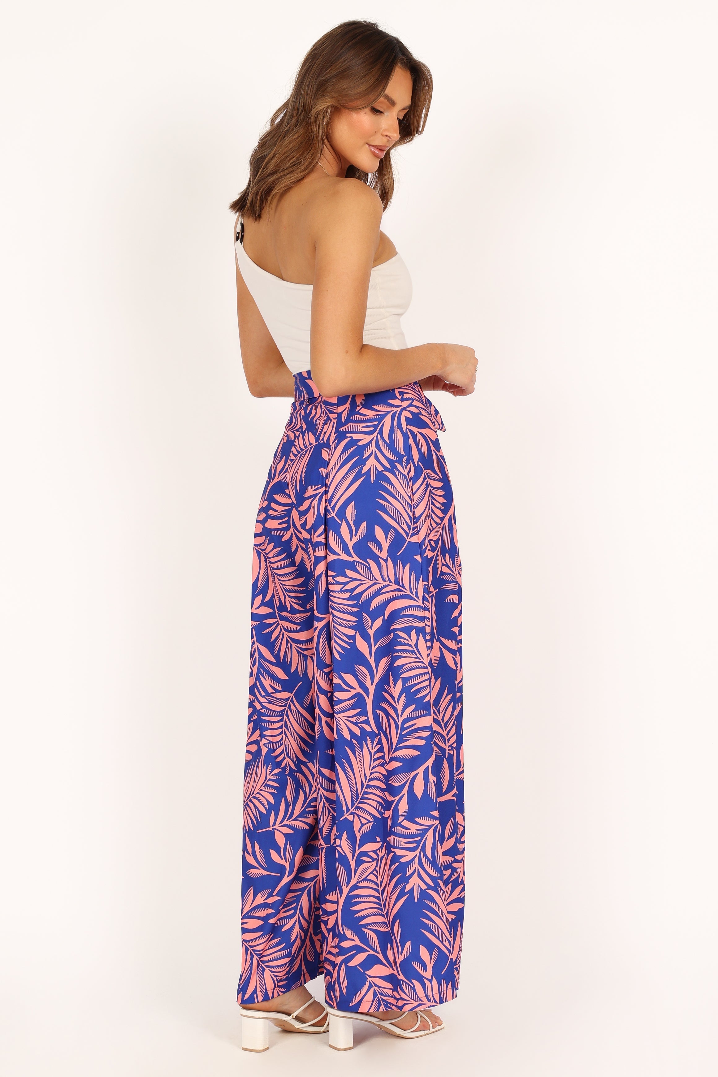 BOTTOMS @Felicity Wide Leg Pant - Blue