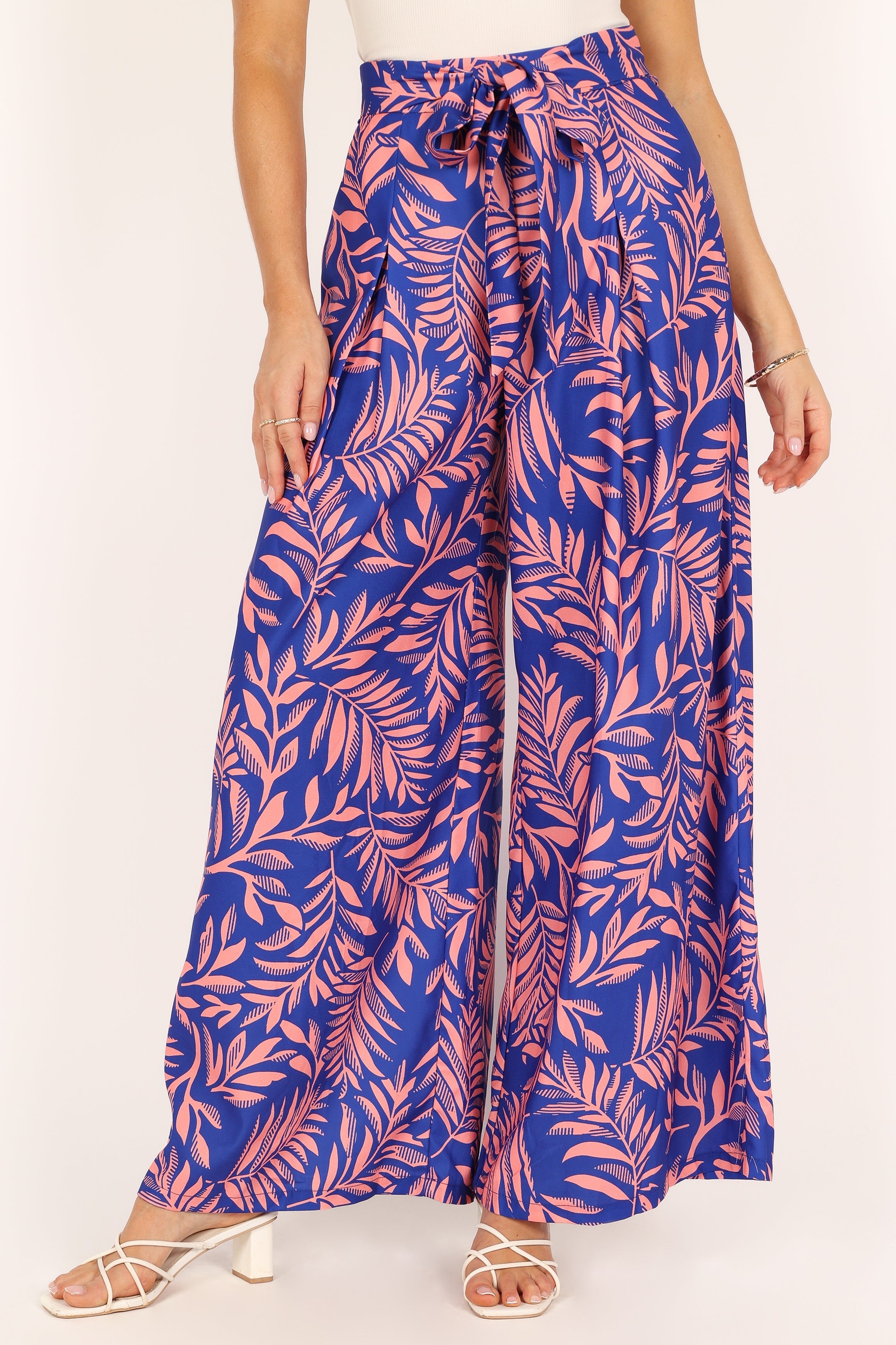BOTTOMS @Felicity Wide Leg Pant - Blue