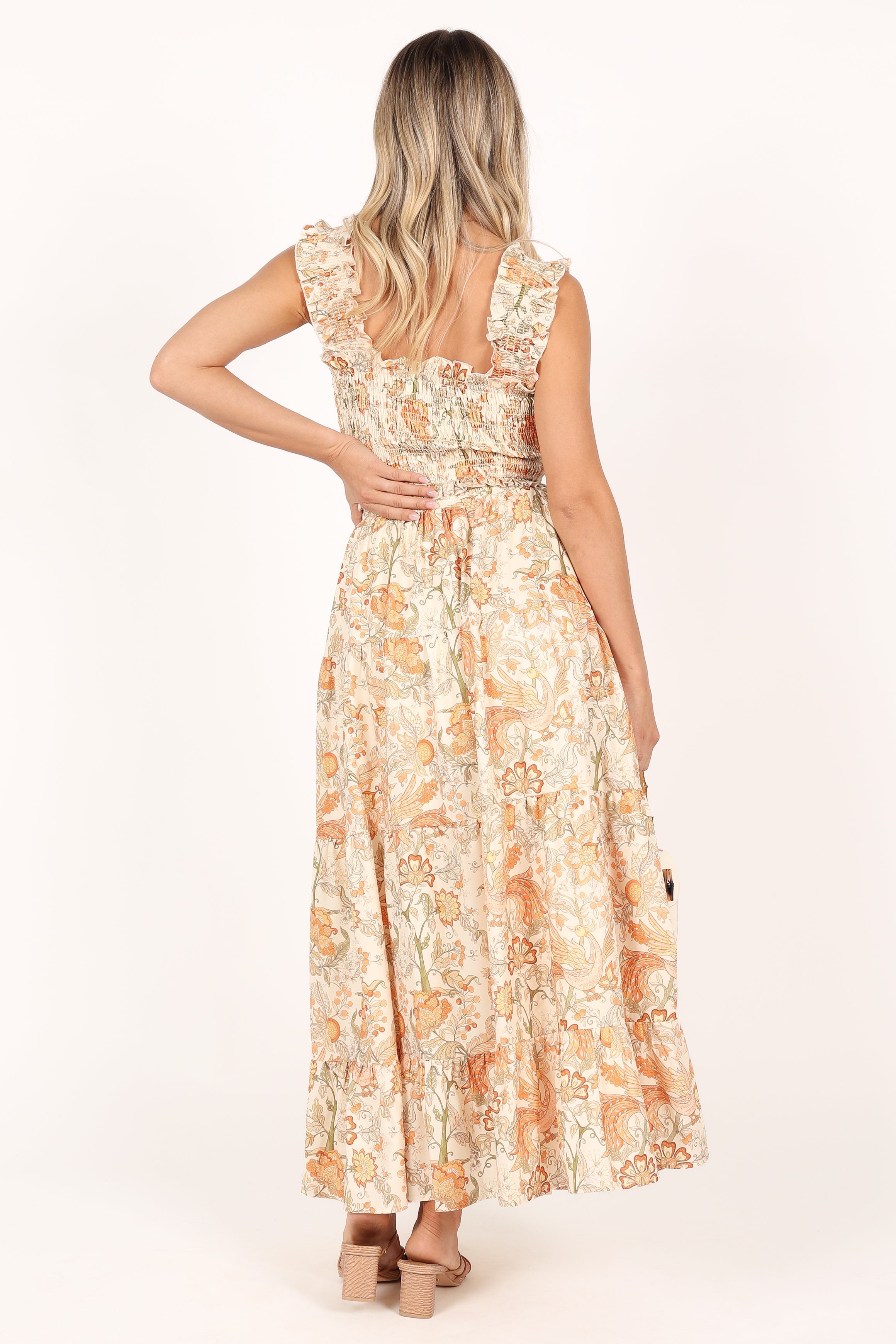 BOTTOMS @Leo Maxi Skirt - Tan Floral