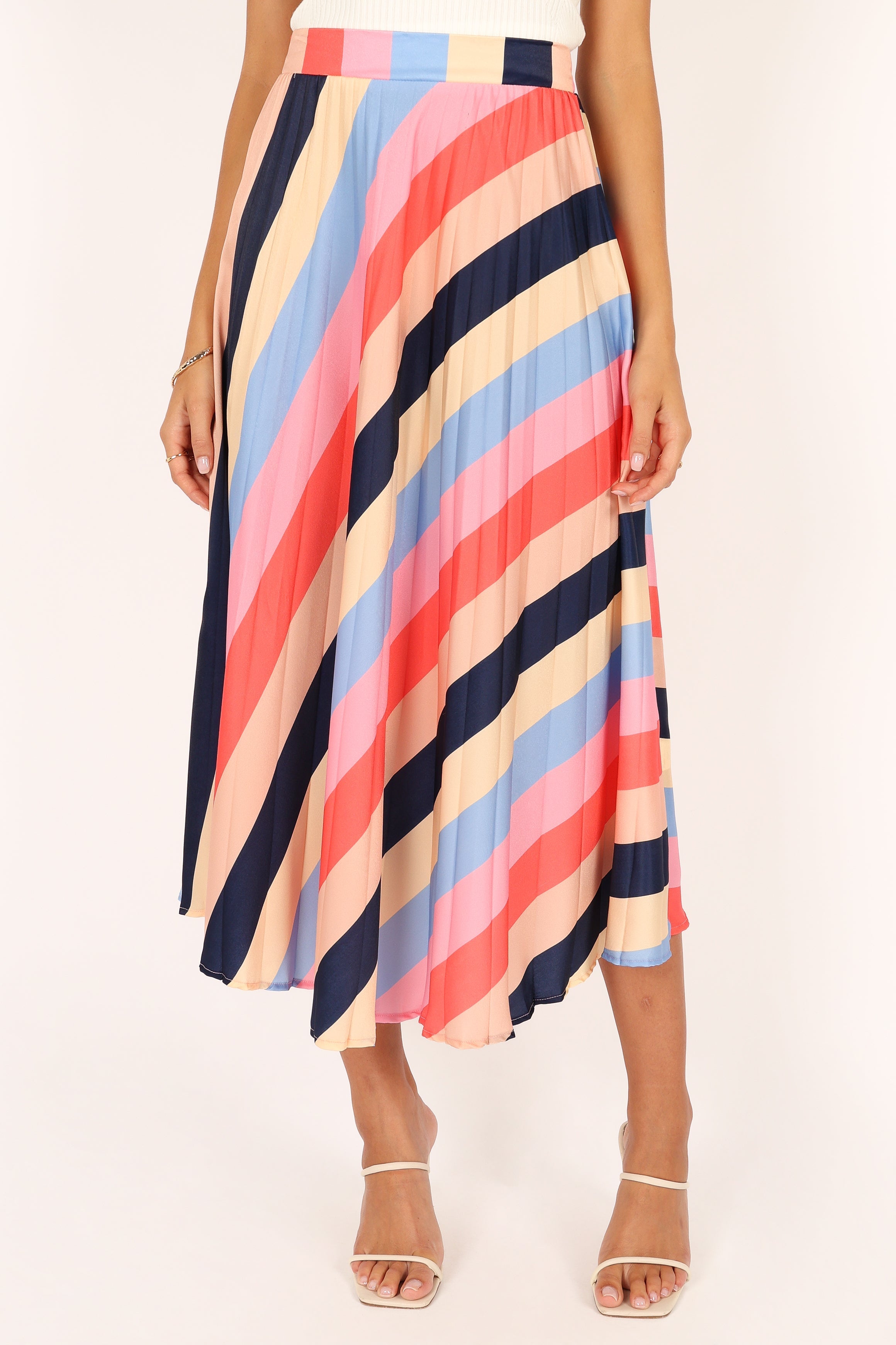 BOTTOMS @Marlow Midi Skirt - Multi Stripe (waiting on bulk)