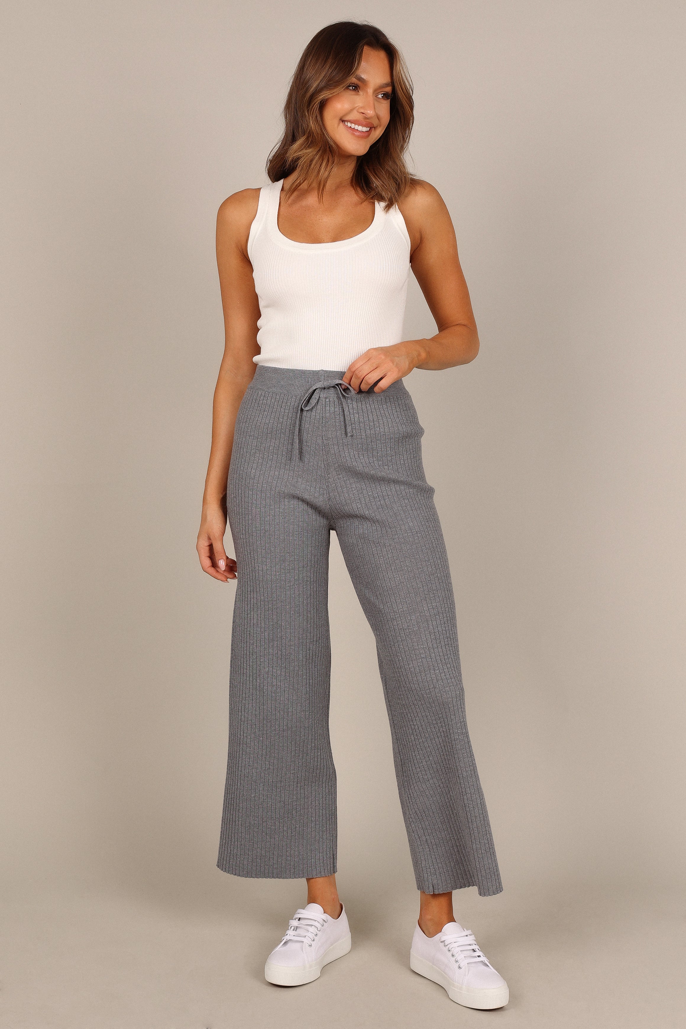 BOTTOMS @Pyrus Knitted Pant - Dark Grey