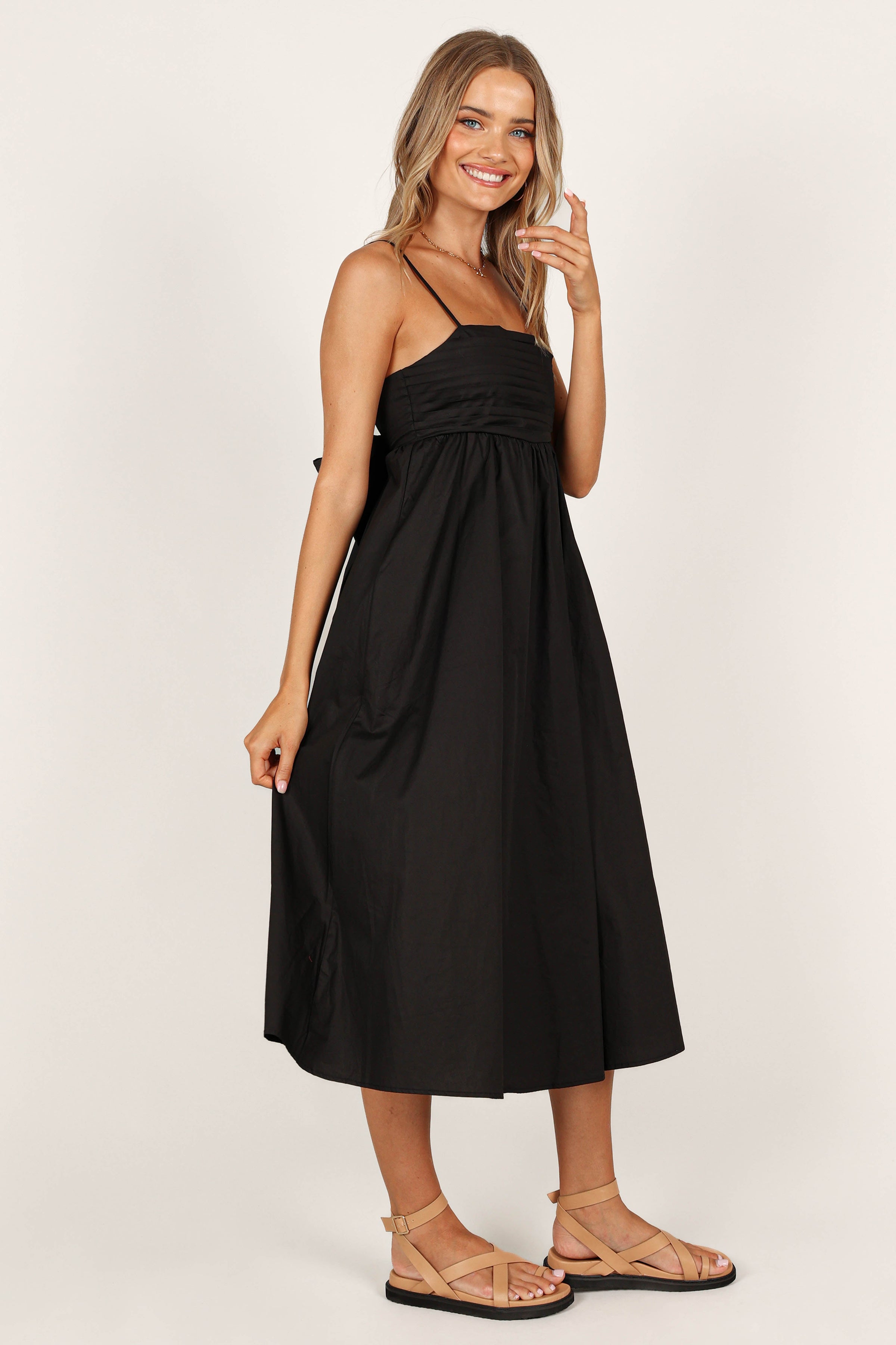 DRESSES @Alice Bow Back Midi Dress - Black
