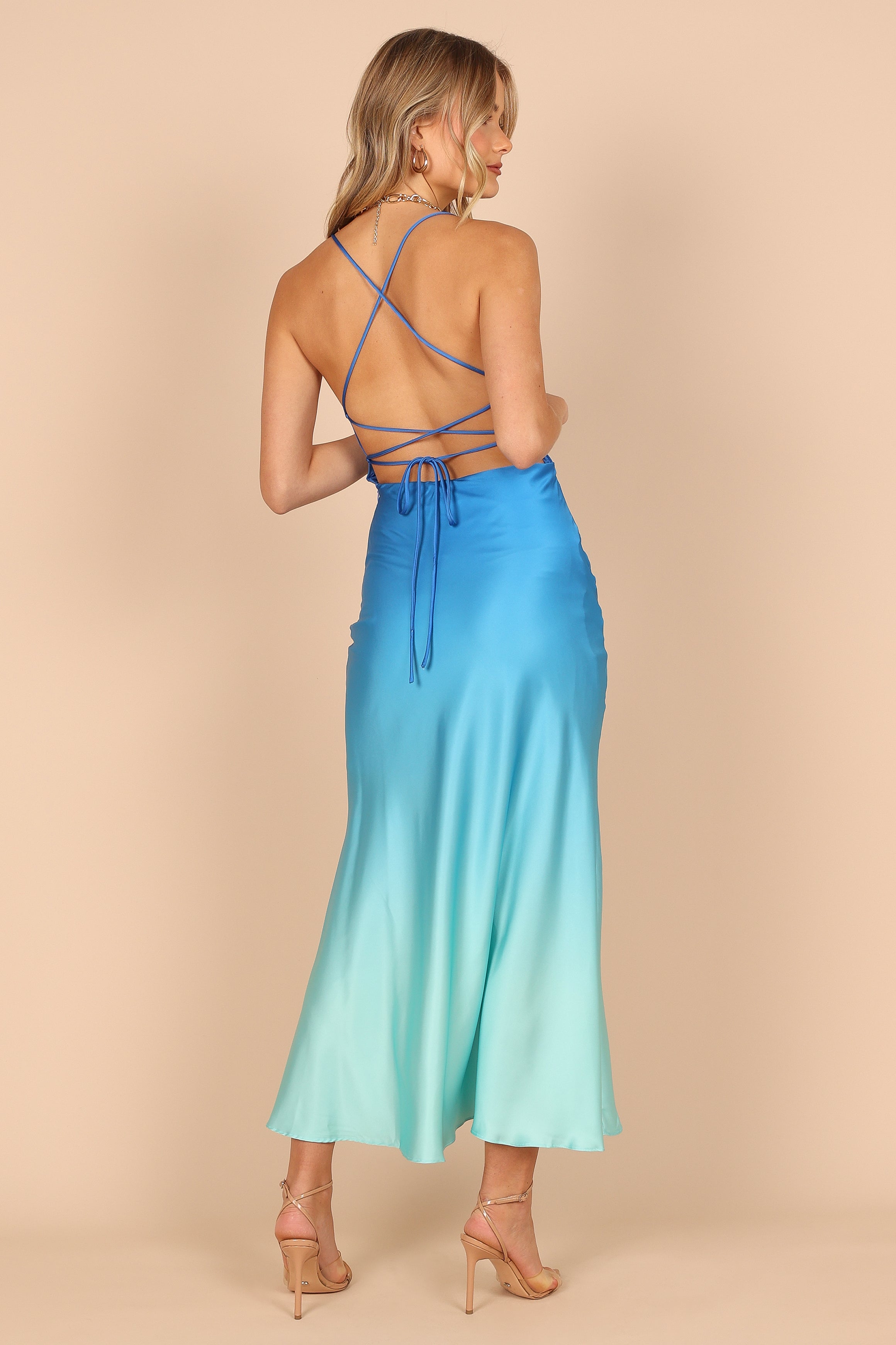 DRESSES @Alle Gradient Midi Slip Dress - Blue