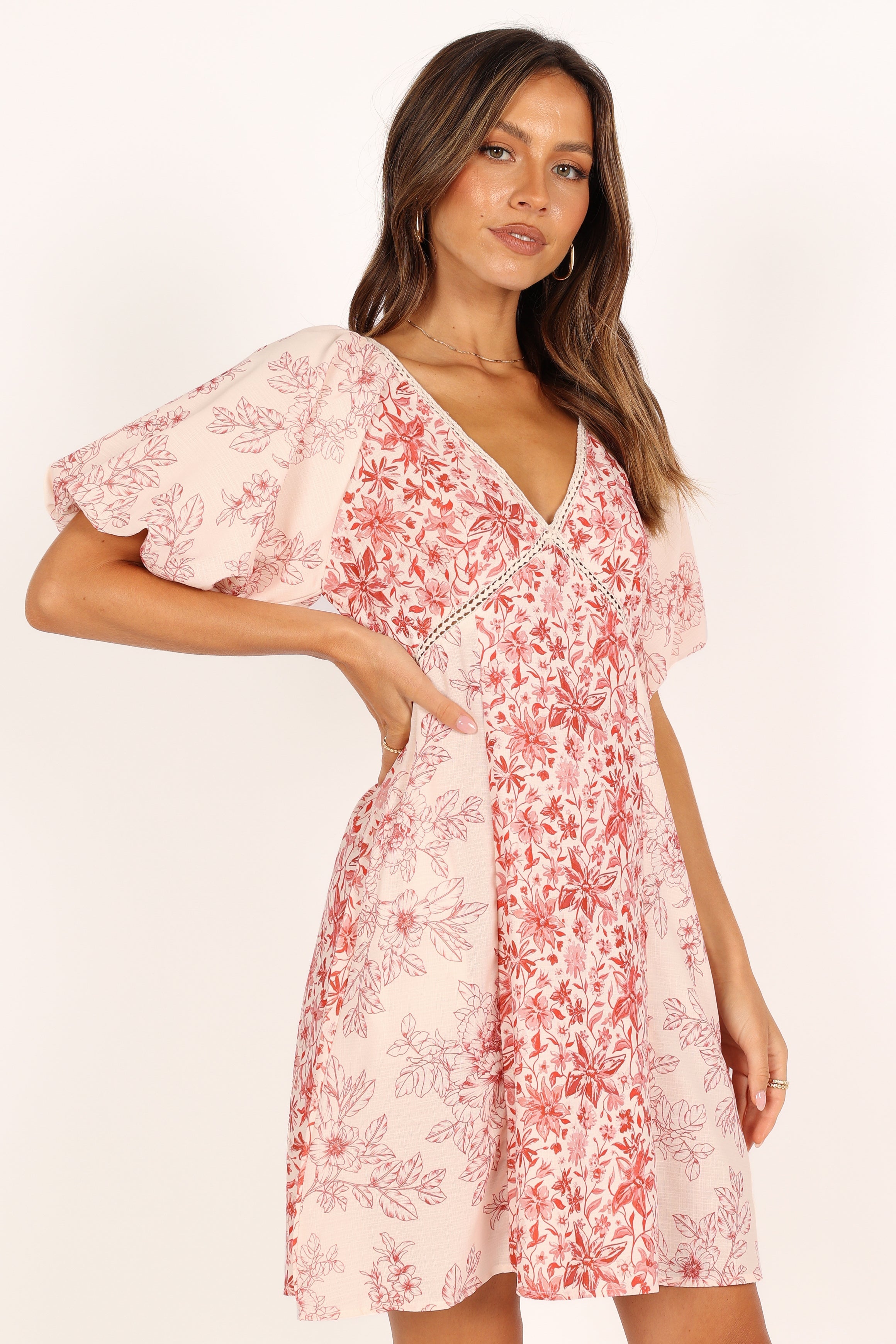 DRESSES @Amy Mini Dress - Red Print