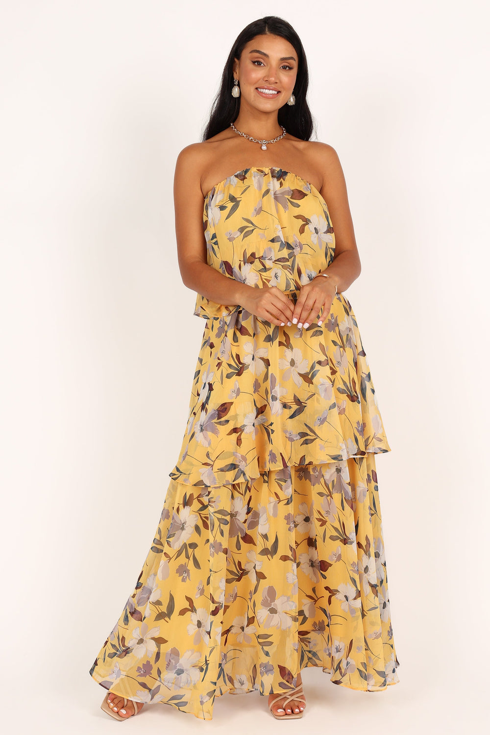 Collective Dress - Bloom Strapless Maxi Dress - Yellow Floral image 6