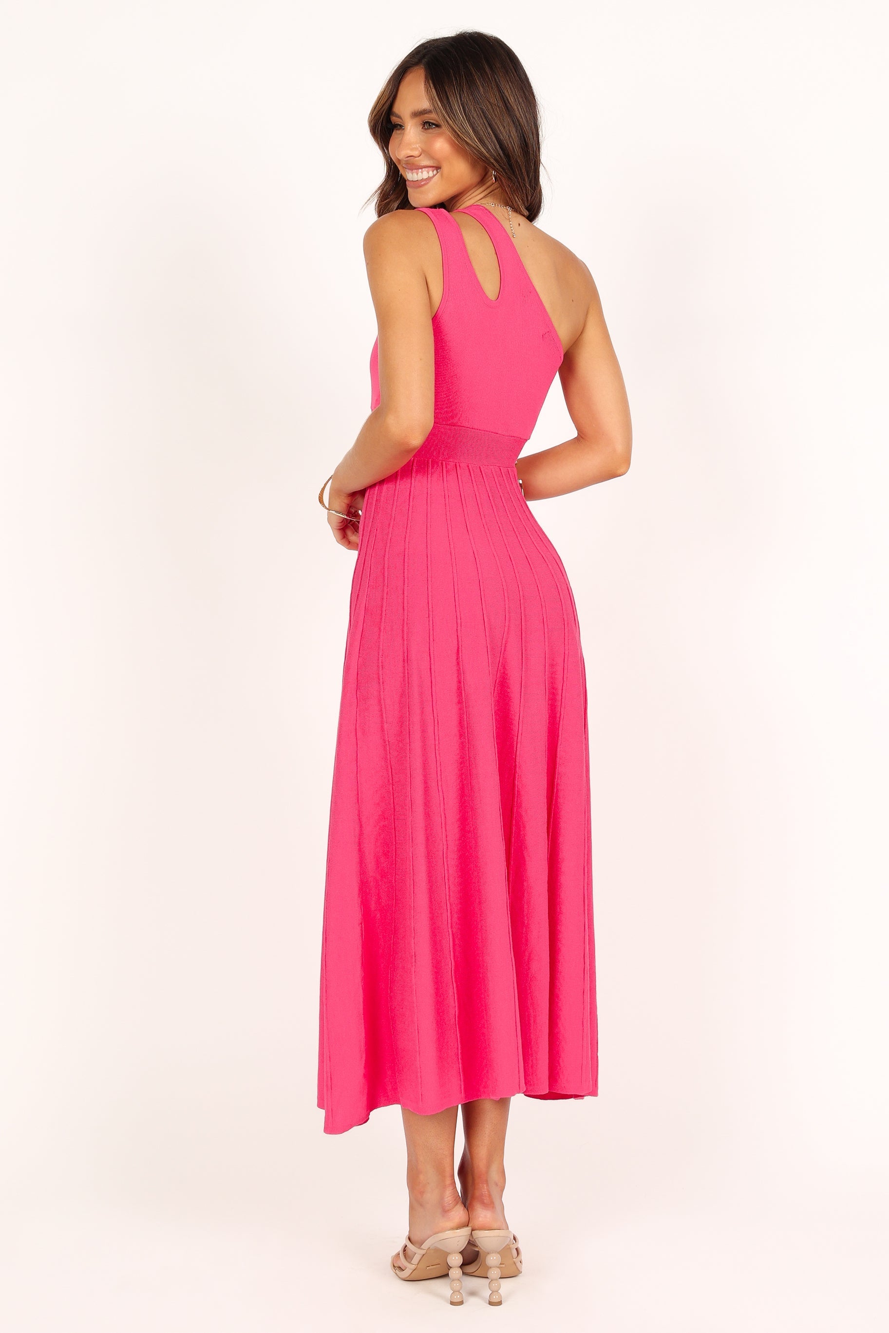 DRESSES @Flynn Midi Knit Dress - Pink